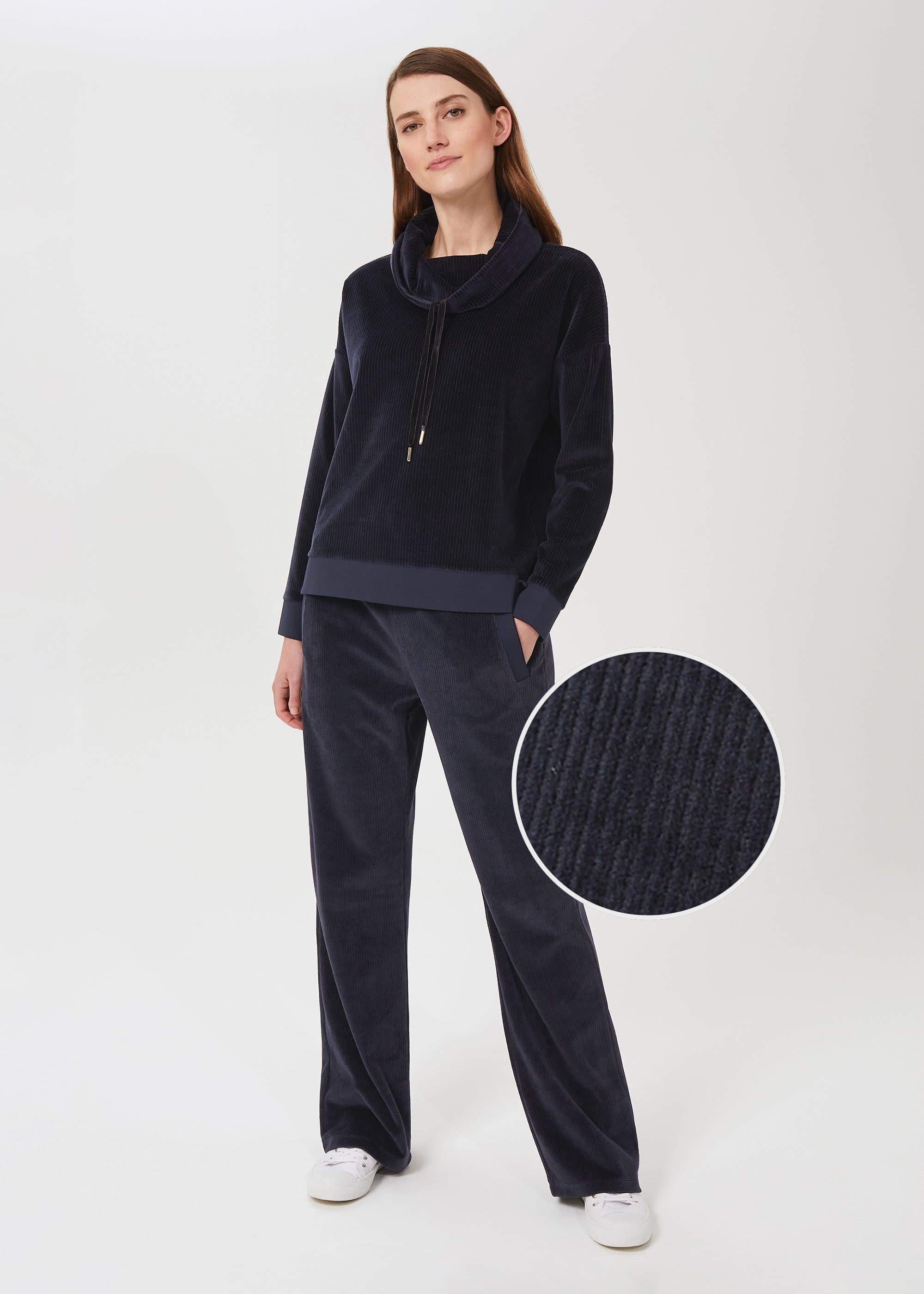 Erin Velvet Trouser, Midnight Navy, hi-res