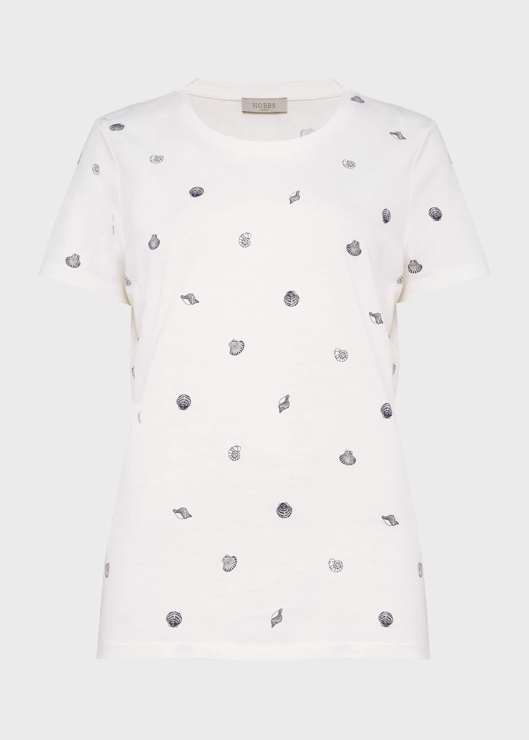 Pixie Cotton Printed T-Shirt, White Navy, hi-res