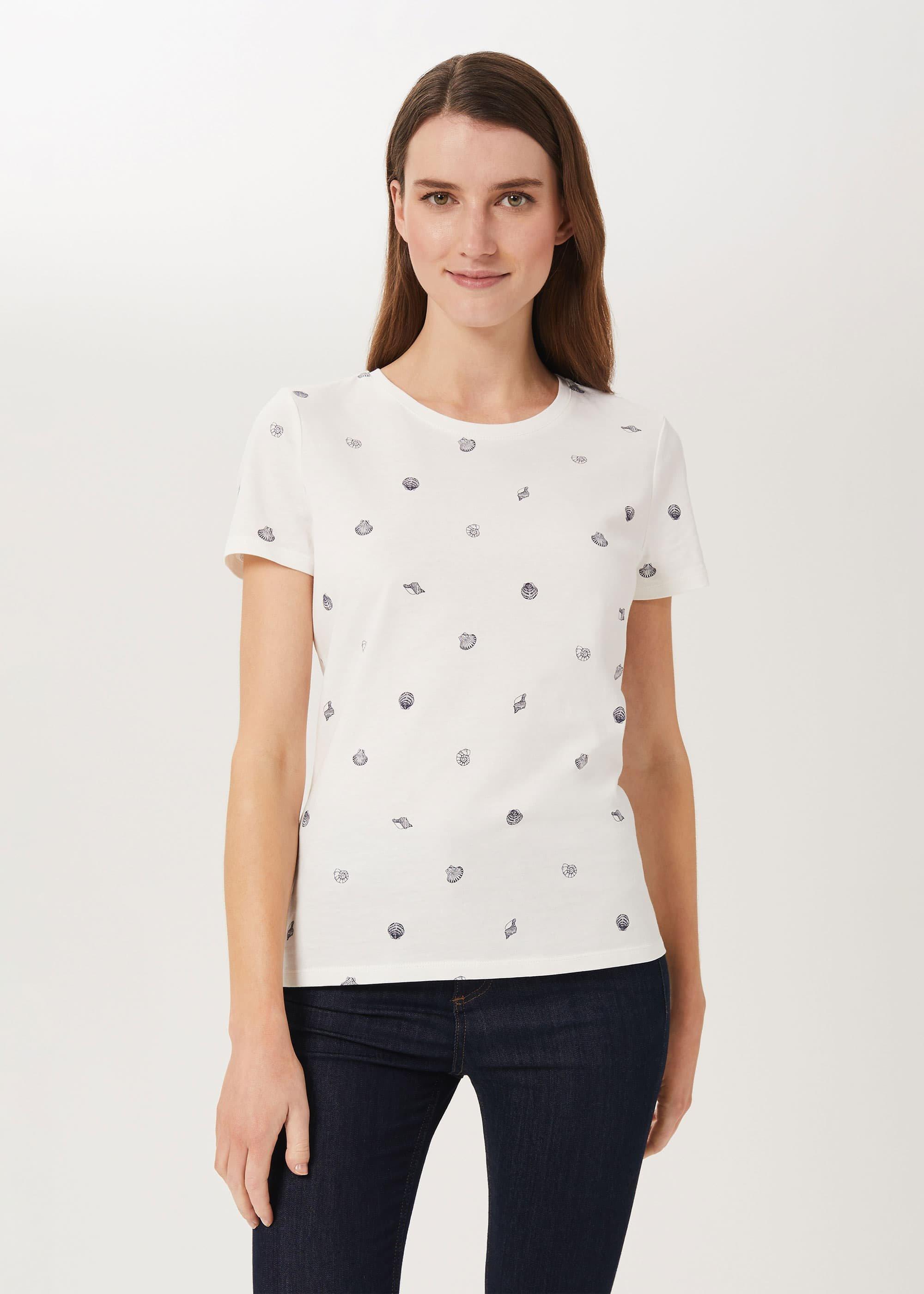 Pixie Cotton Printed T-Shirt, White Navy, hi-res
