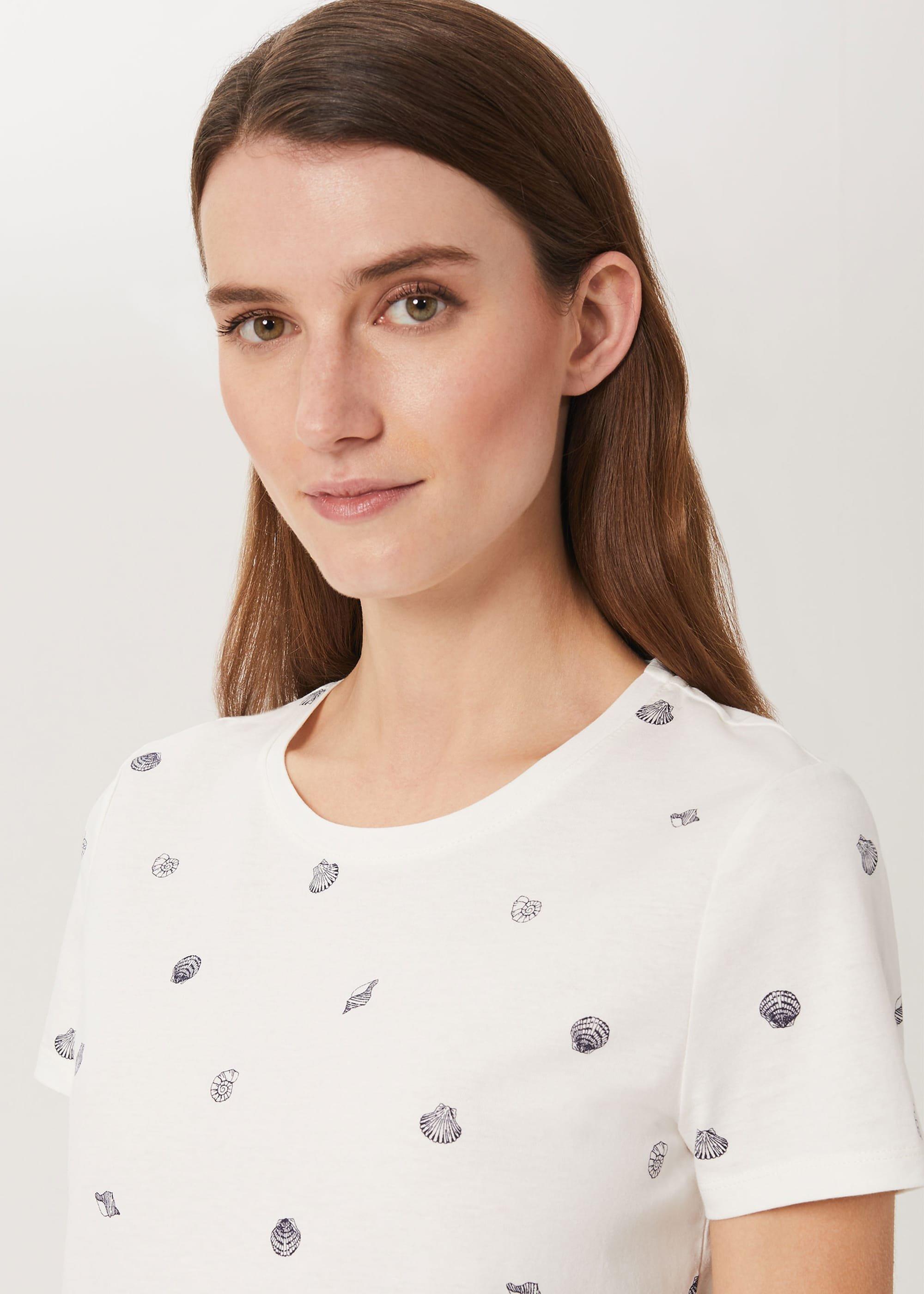 Pixie Cotton Printed T-Shirt, White Navy, hi-res