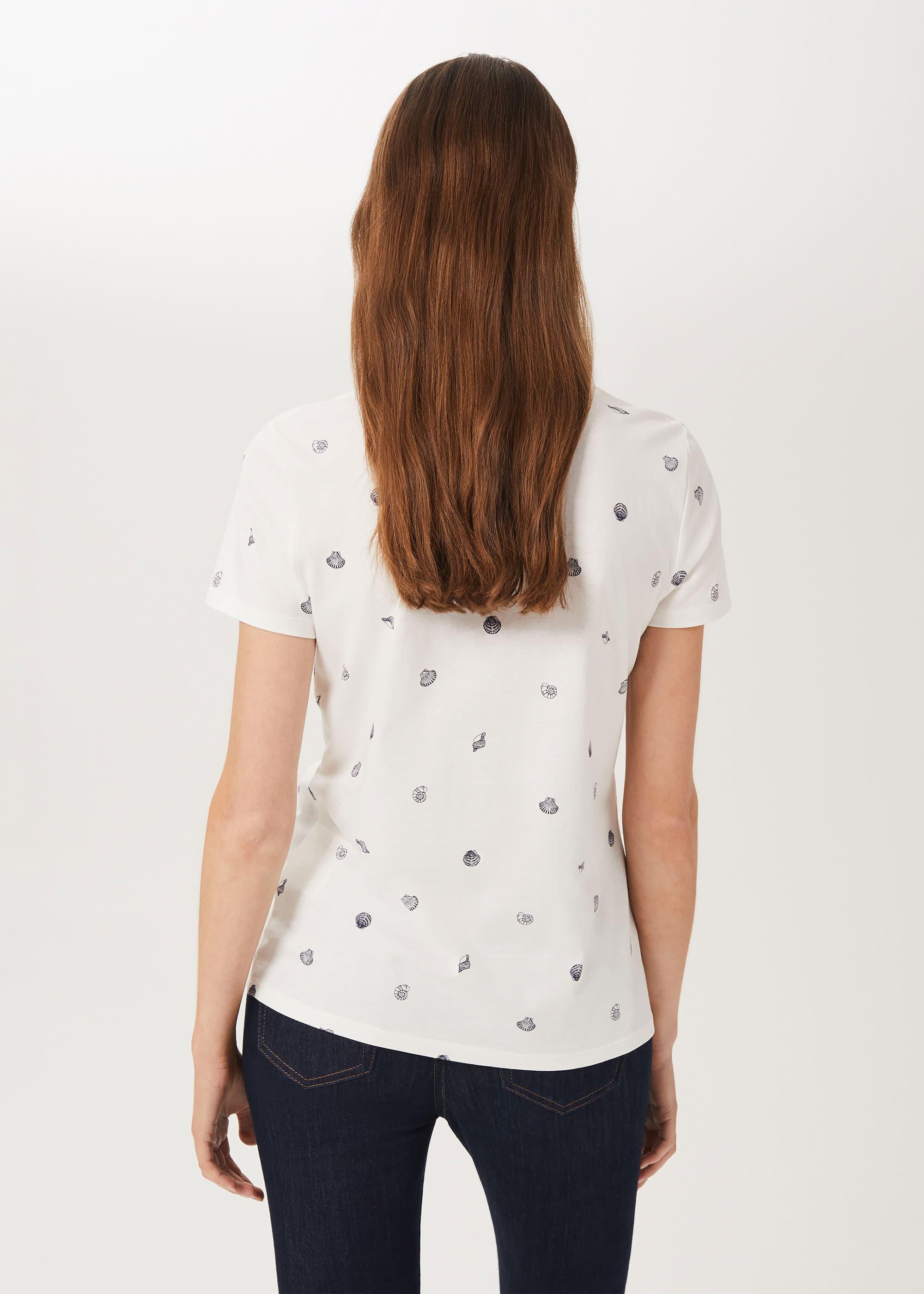 Pixie Cotton Printed T-Shirt, White Navy, hi-res