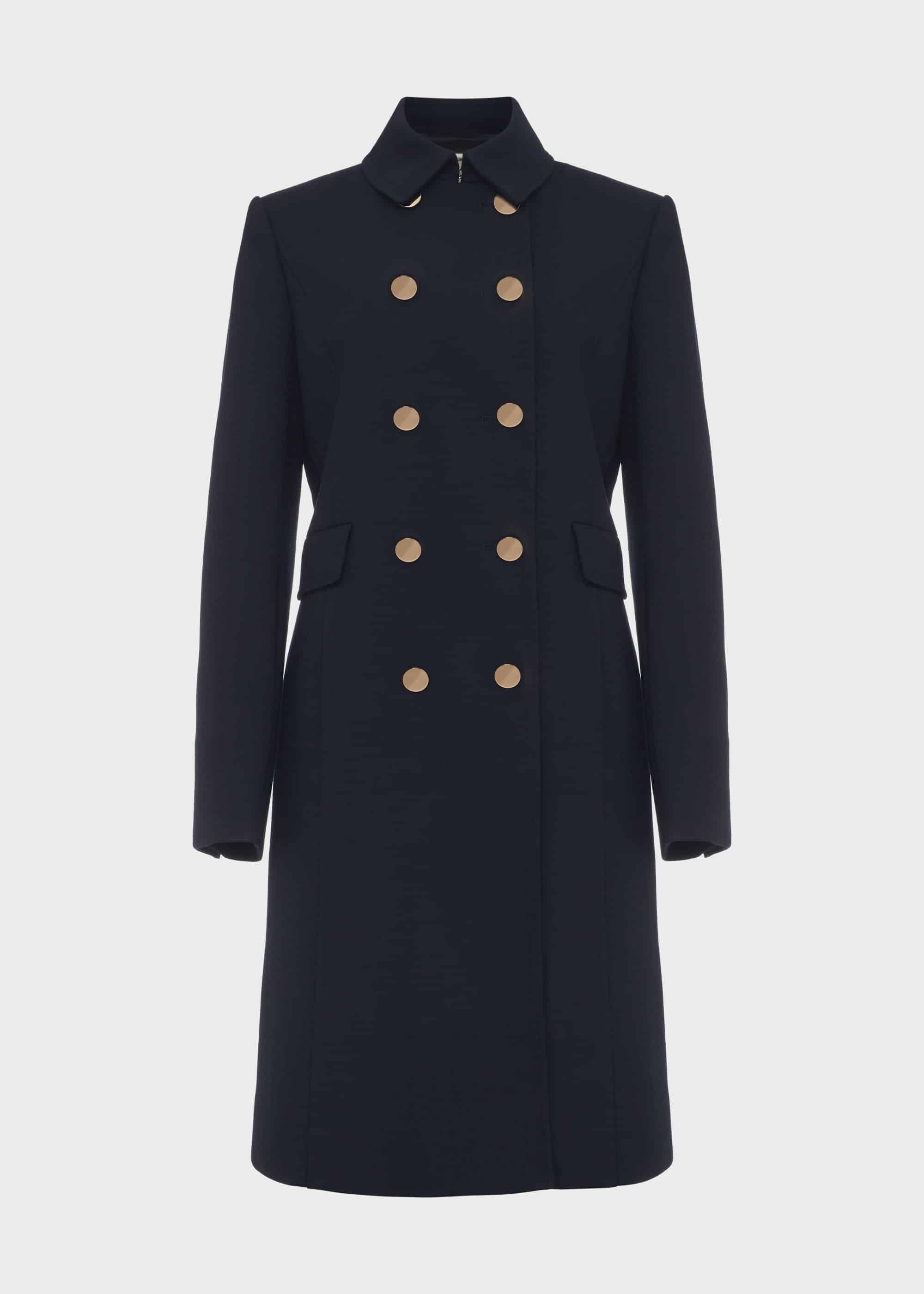 Cecelia Military Coat With Wool, Navy, hi-res