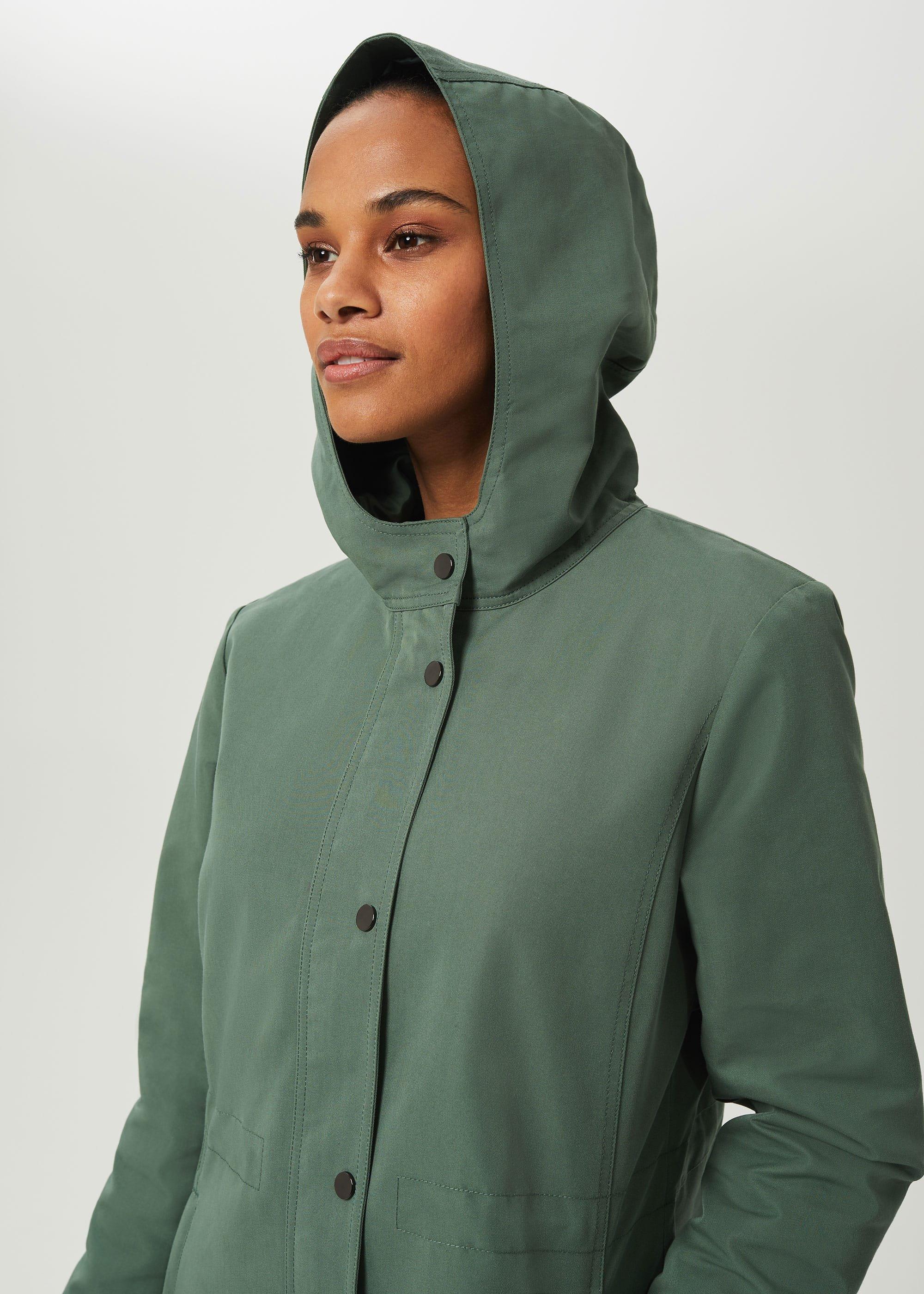 Kathy Water Resistant Parka With Hood, Dark Sage Green, hi-res