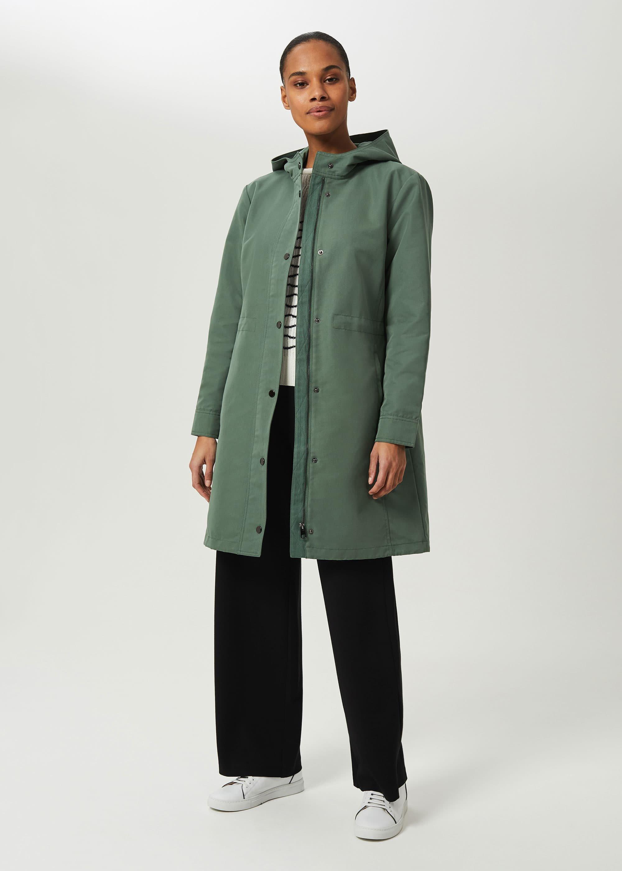 Kathy Water Resistant Parka With Hood, Dark Sage Green, hi-res