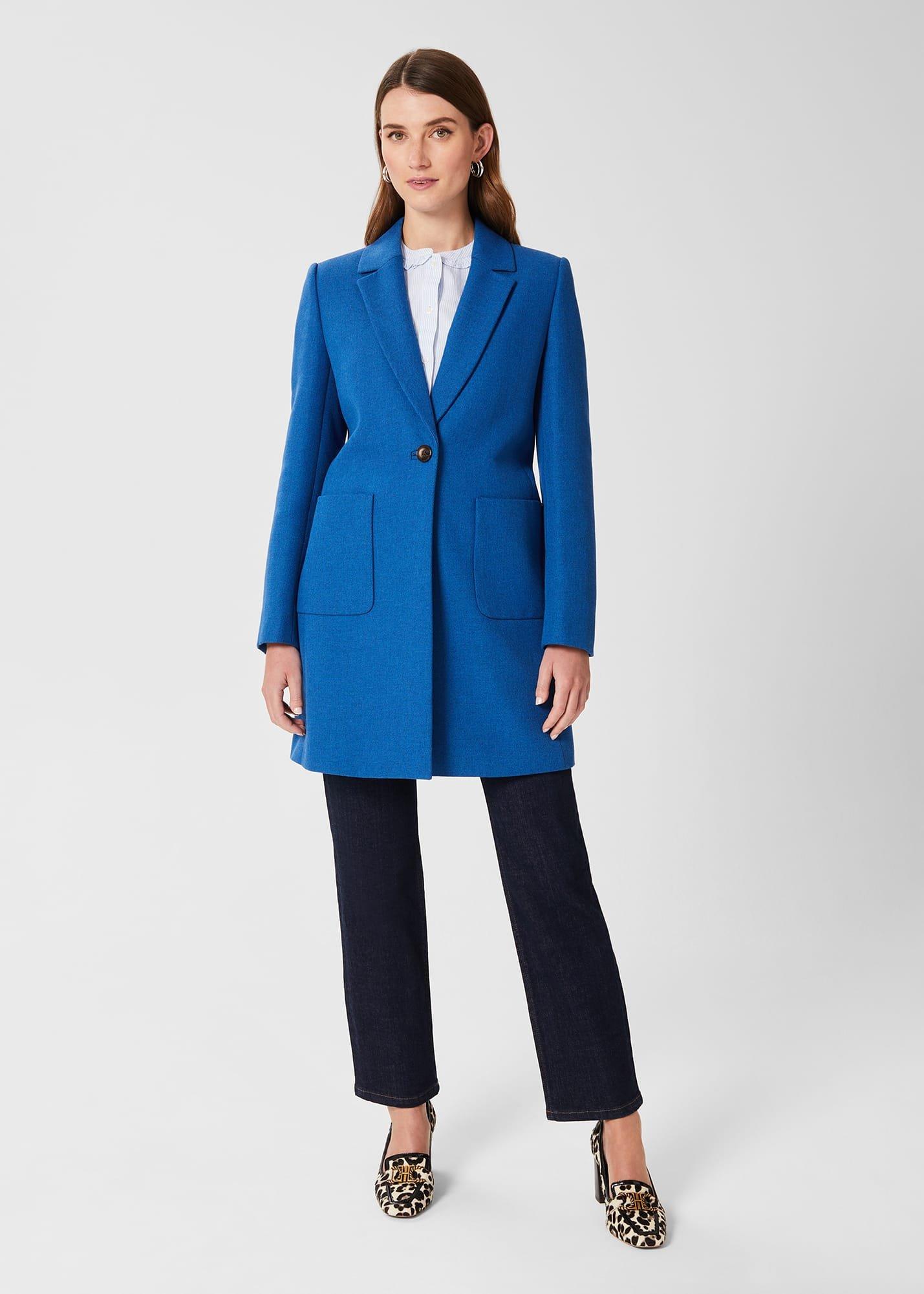 Corina Coat With Wool, Azure Blue, hi-res