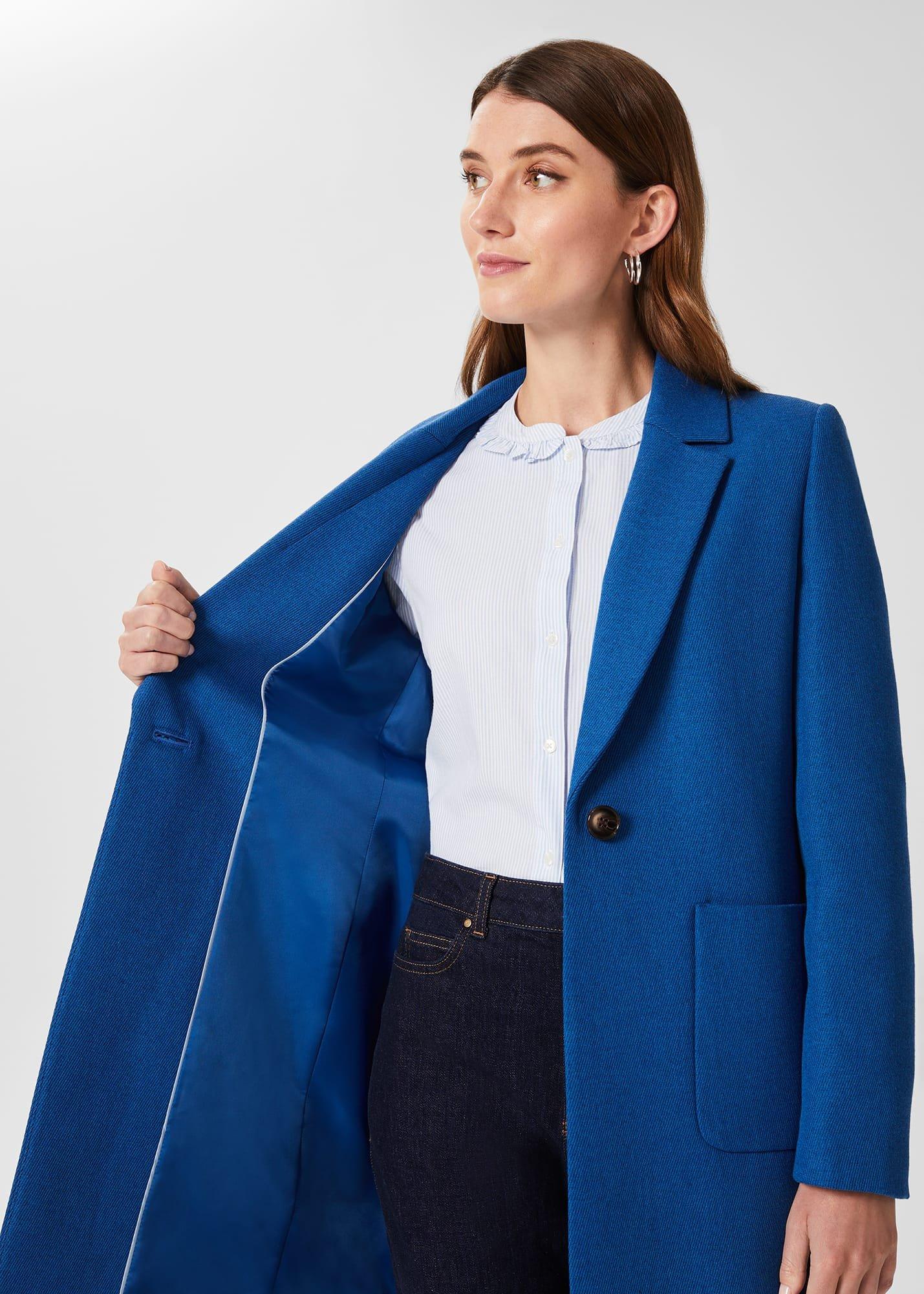 Corina Coat With Wool, Azure Blue, hi-res