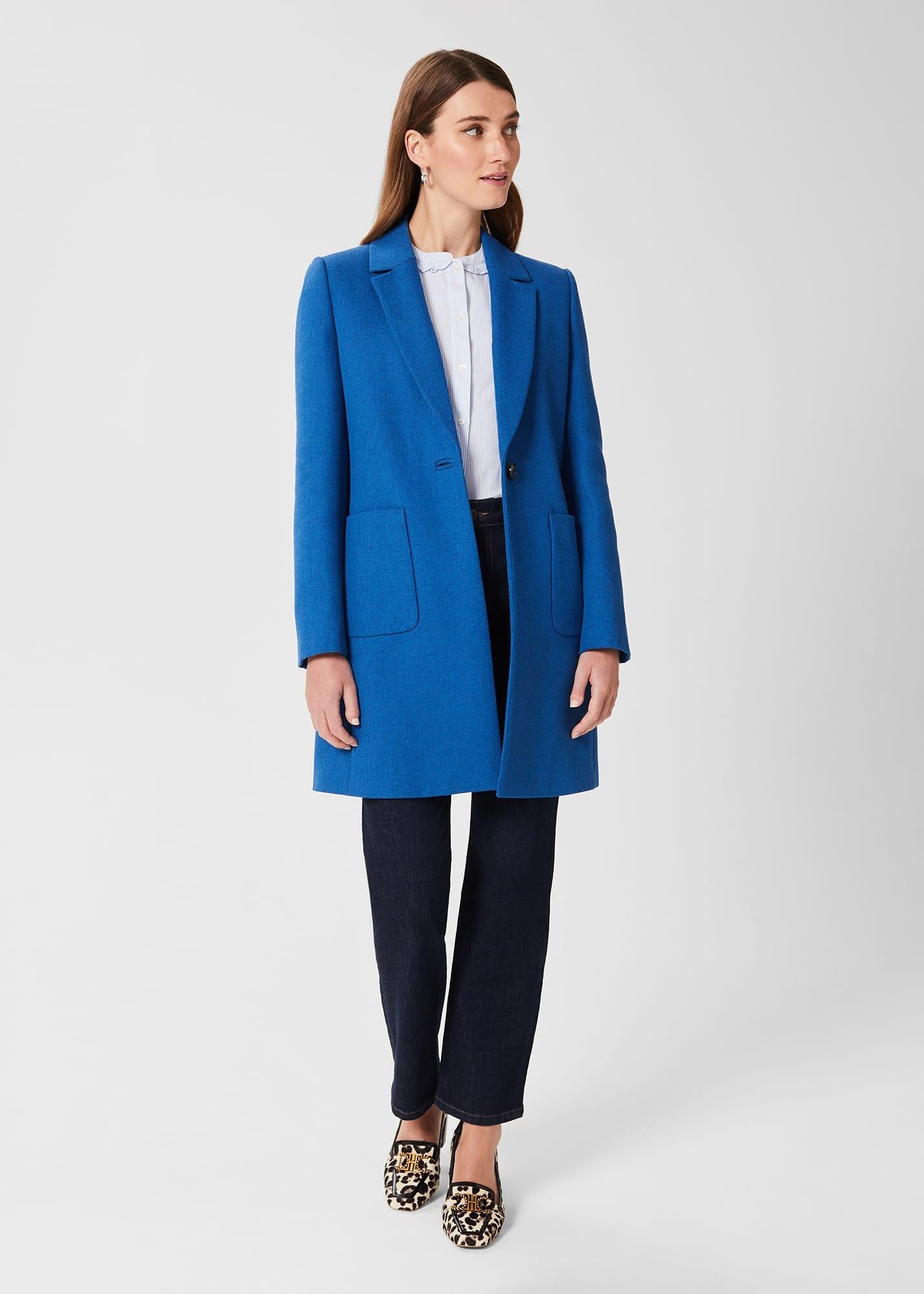 Corina Coat With Wool, Azure Blue, hi-res