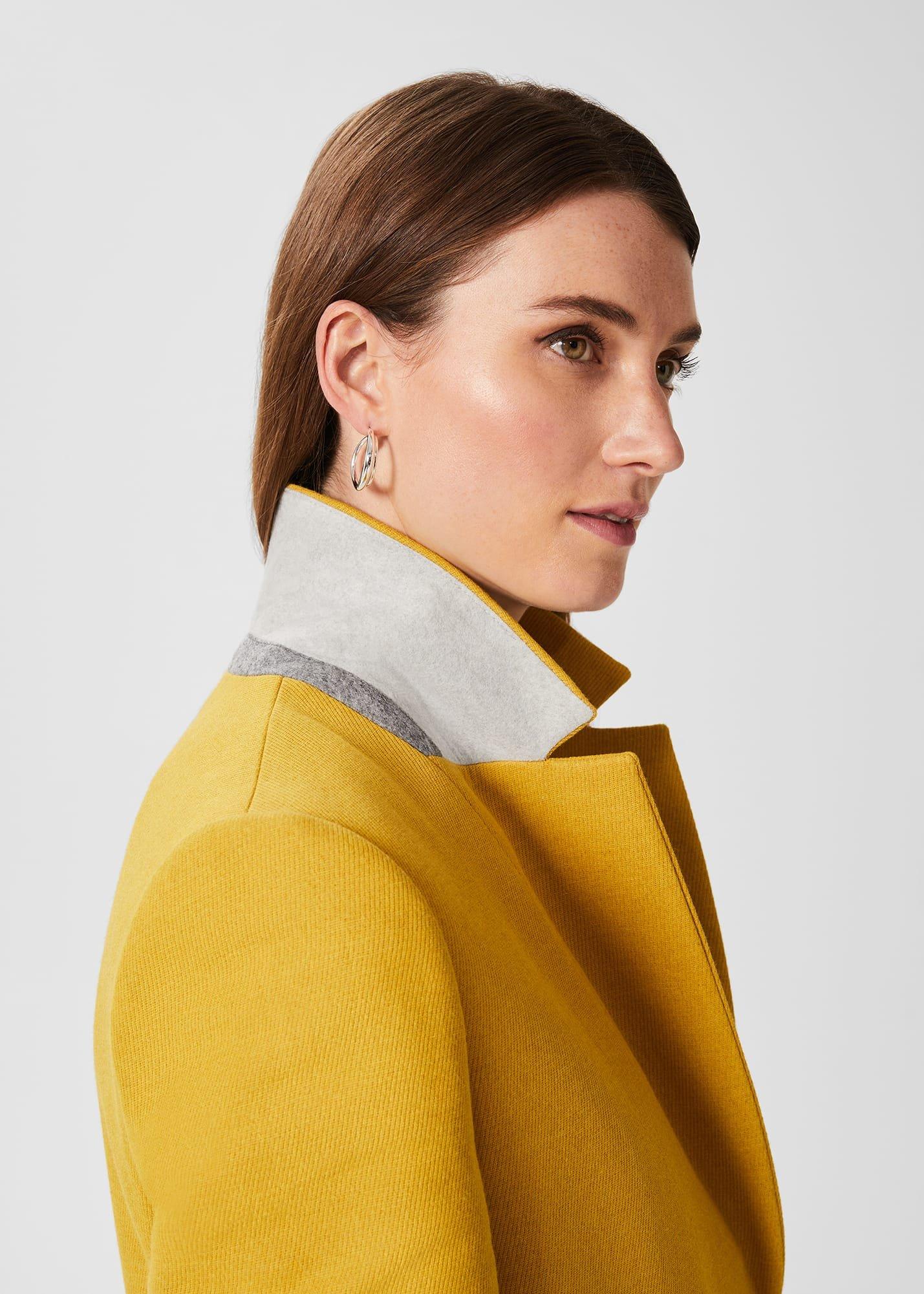 Corina Coat With Wool, Oil Yellow, hi-res