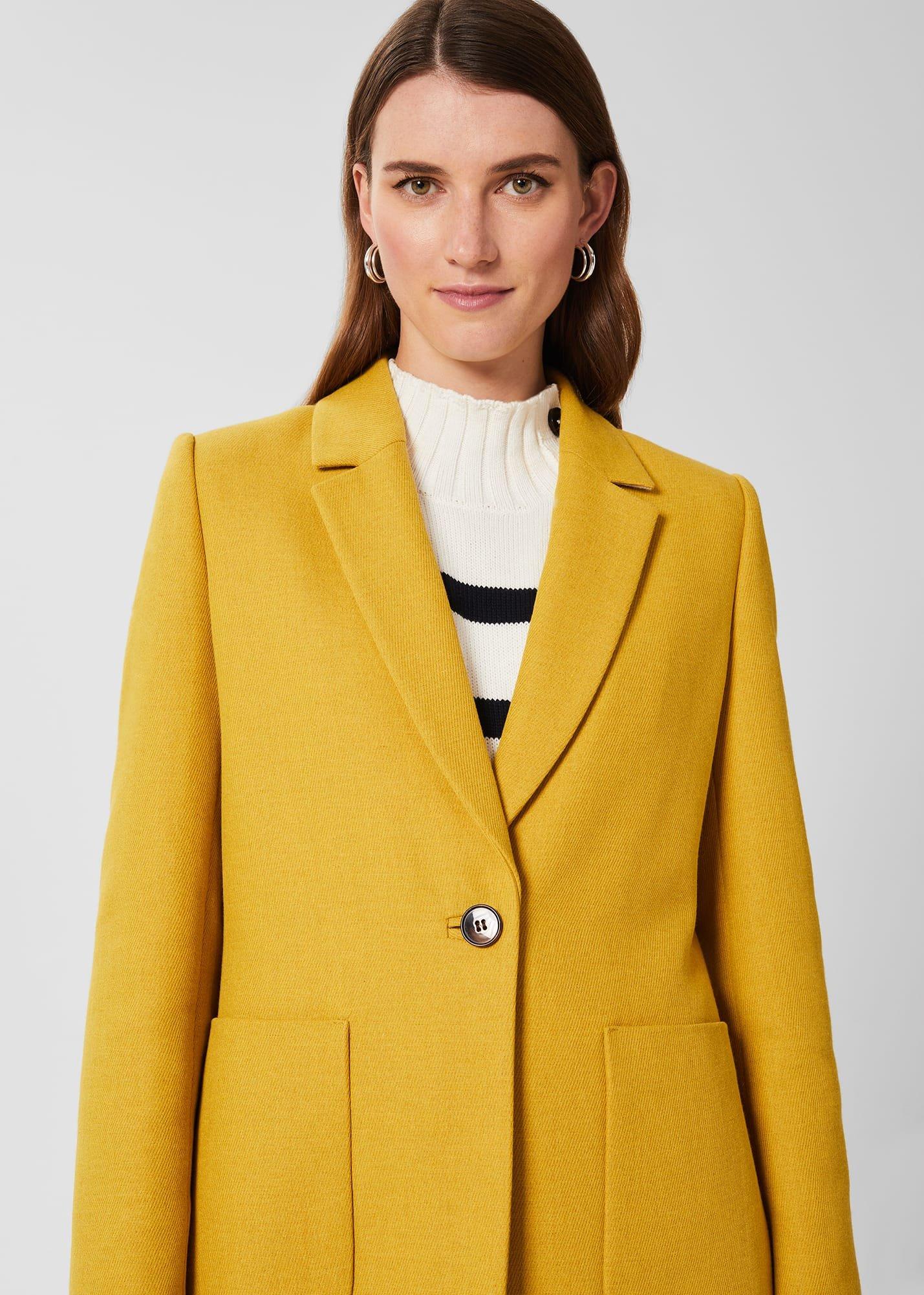 Corina Coat With Wool, Oil Yellow, hi-res