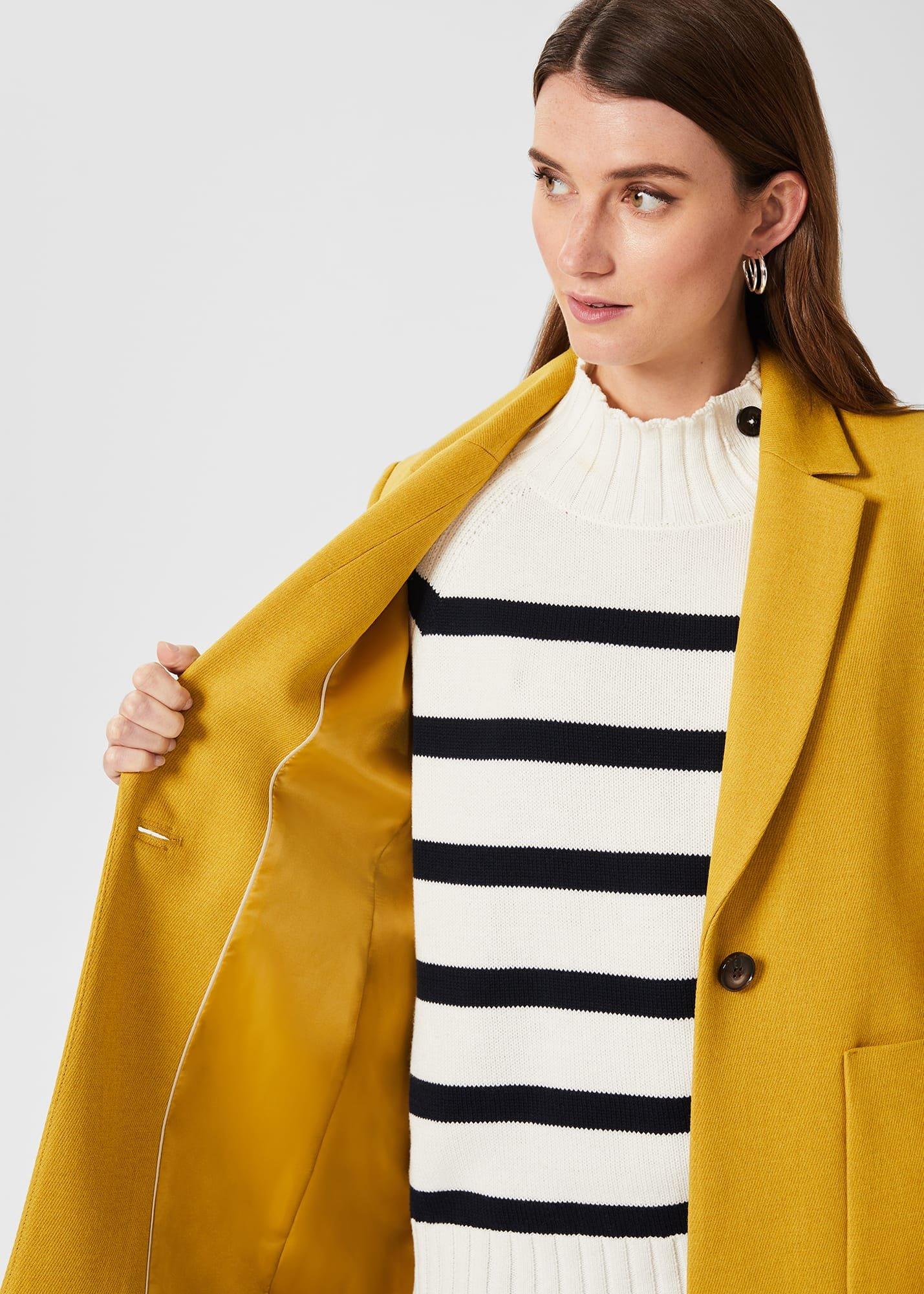 Corina Coat With Wool, Oil Yellow, hi-res