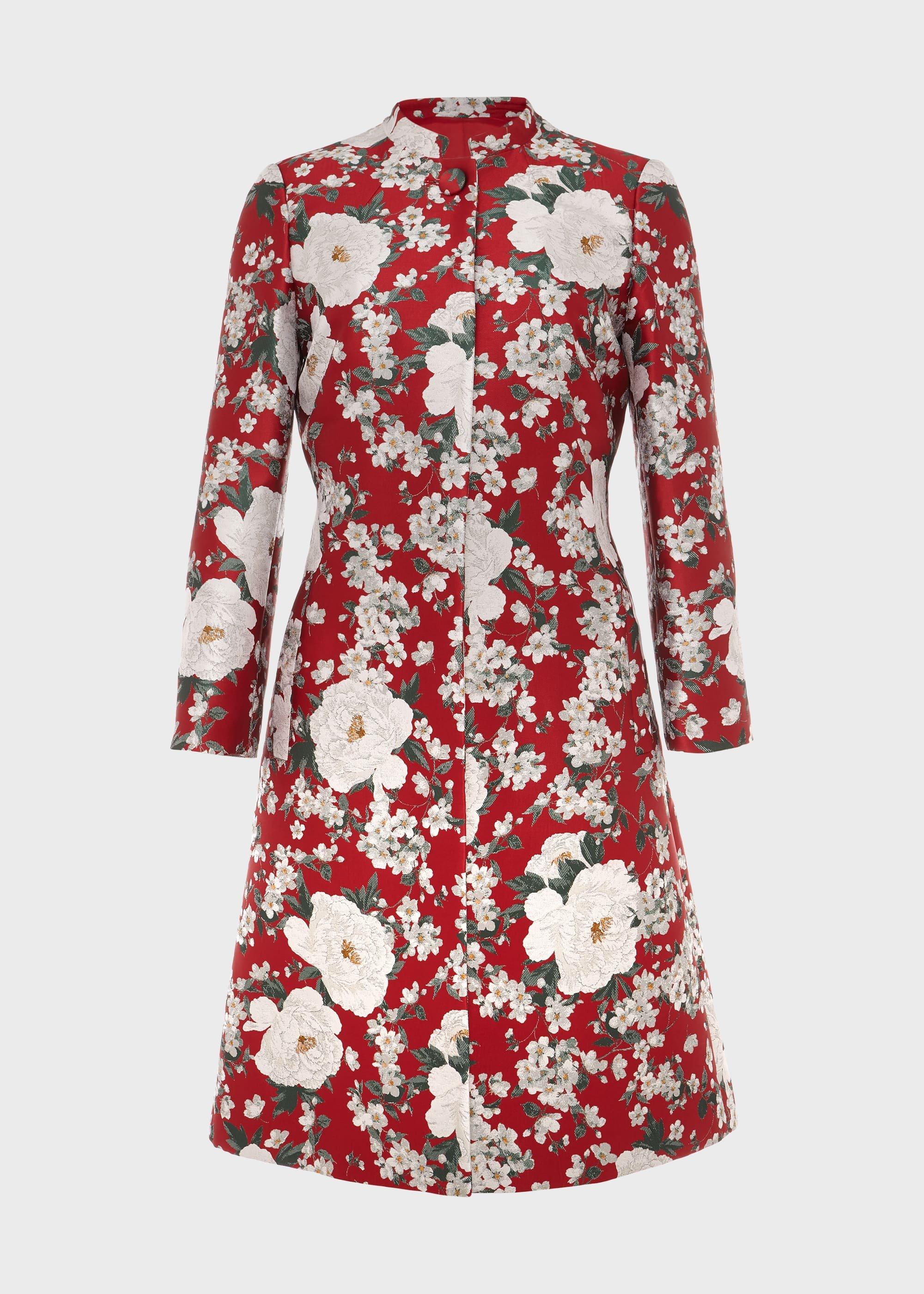 Dora Jacquard Coat, Red Multi, hi-res