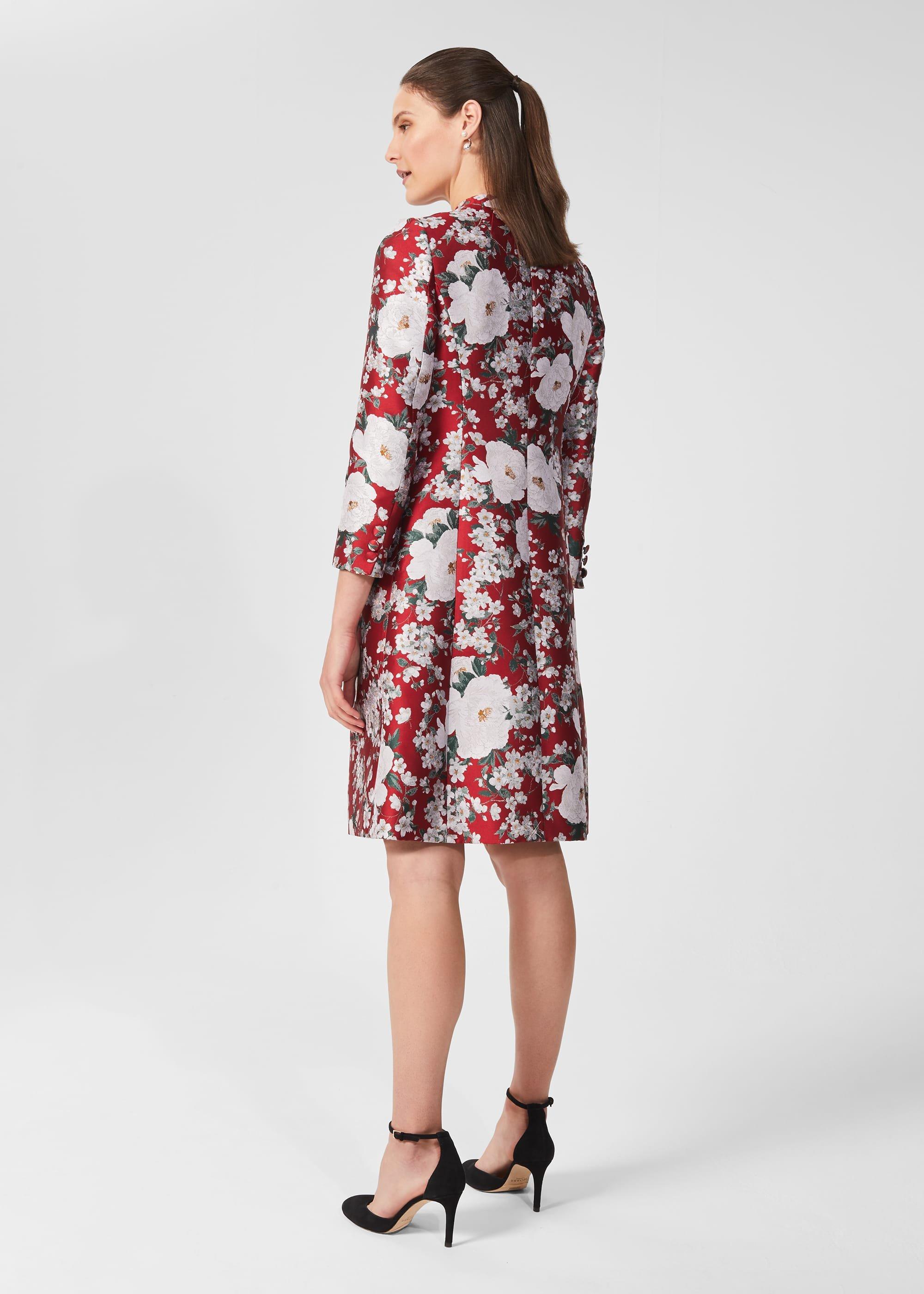 Dora Jacquard Coat, Red Multi, hi-res