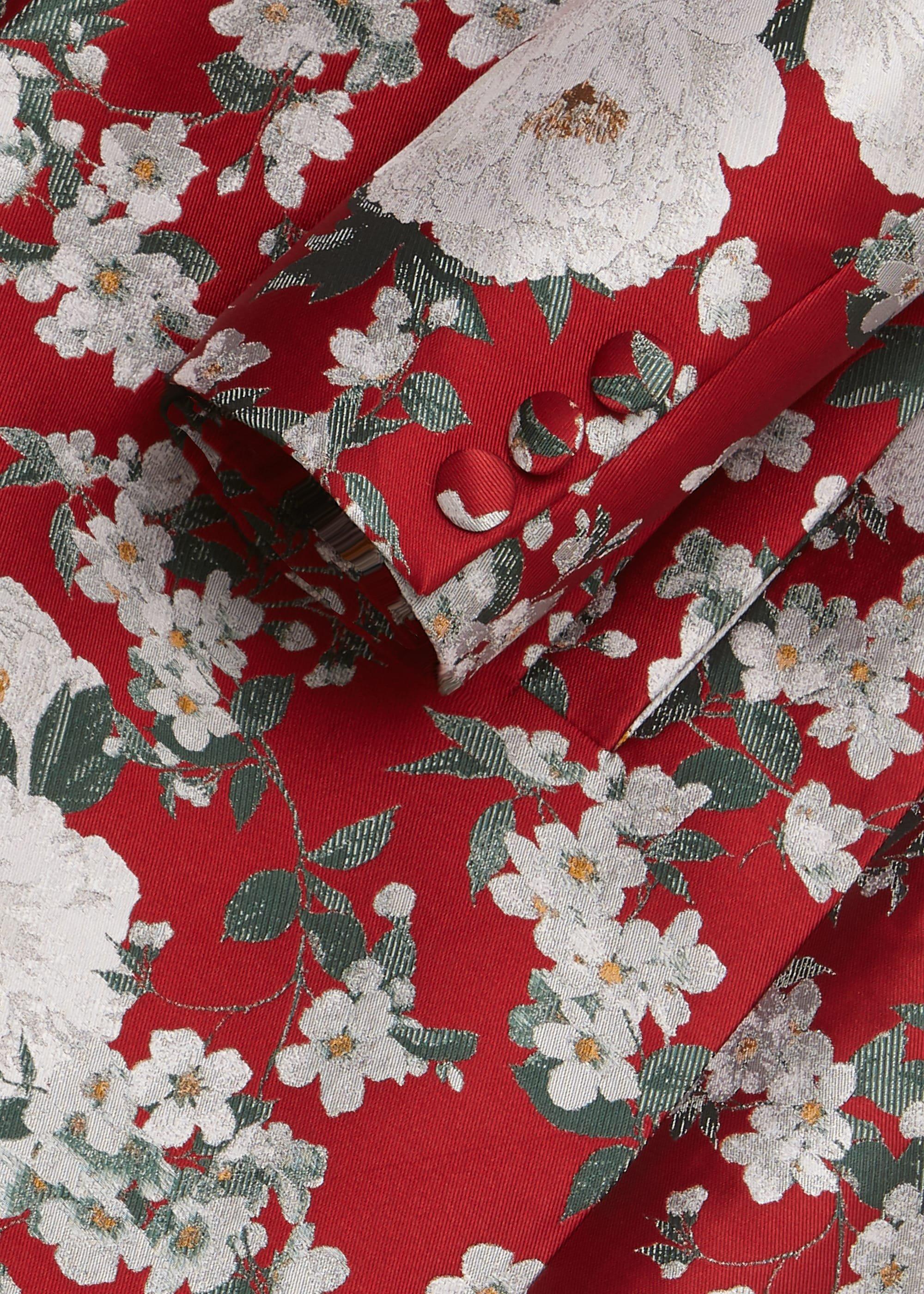 Dora Jacquard Coat, Red Multi, hi-res