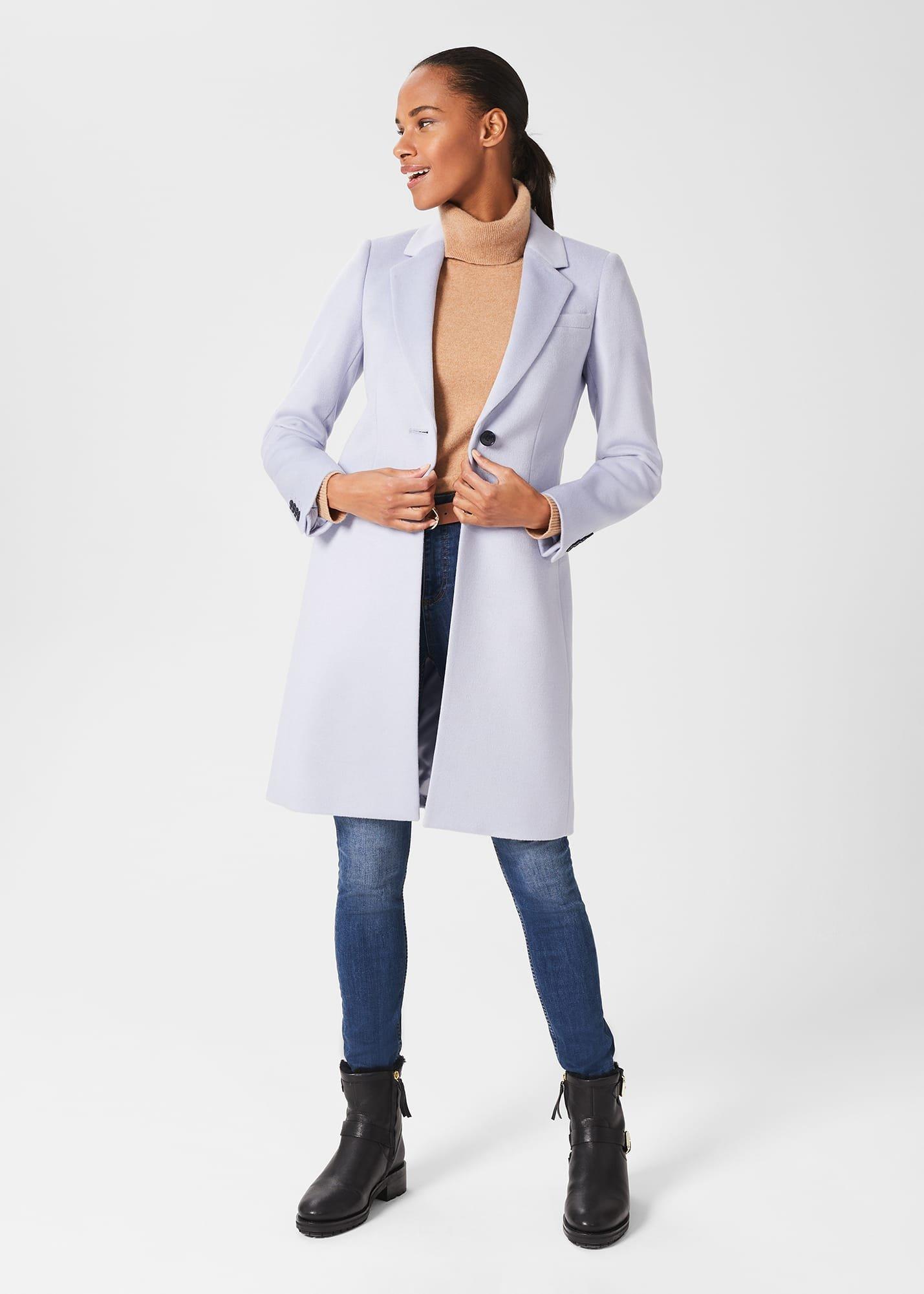 Tilda Wool Coat, Pale Blue, hi-res