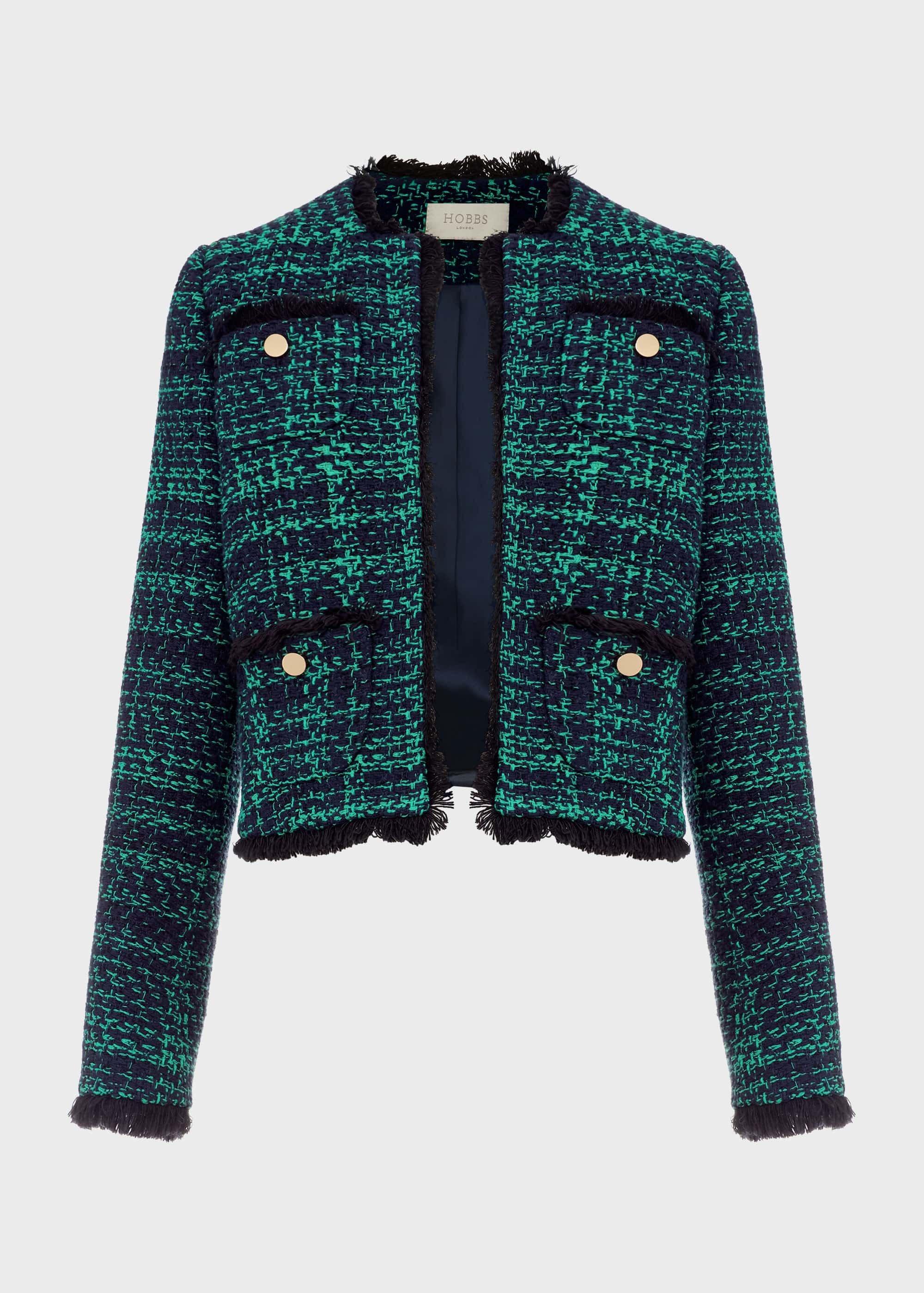 Rosa Tweed Jacket , Navy Apple Grn, hi-res