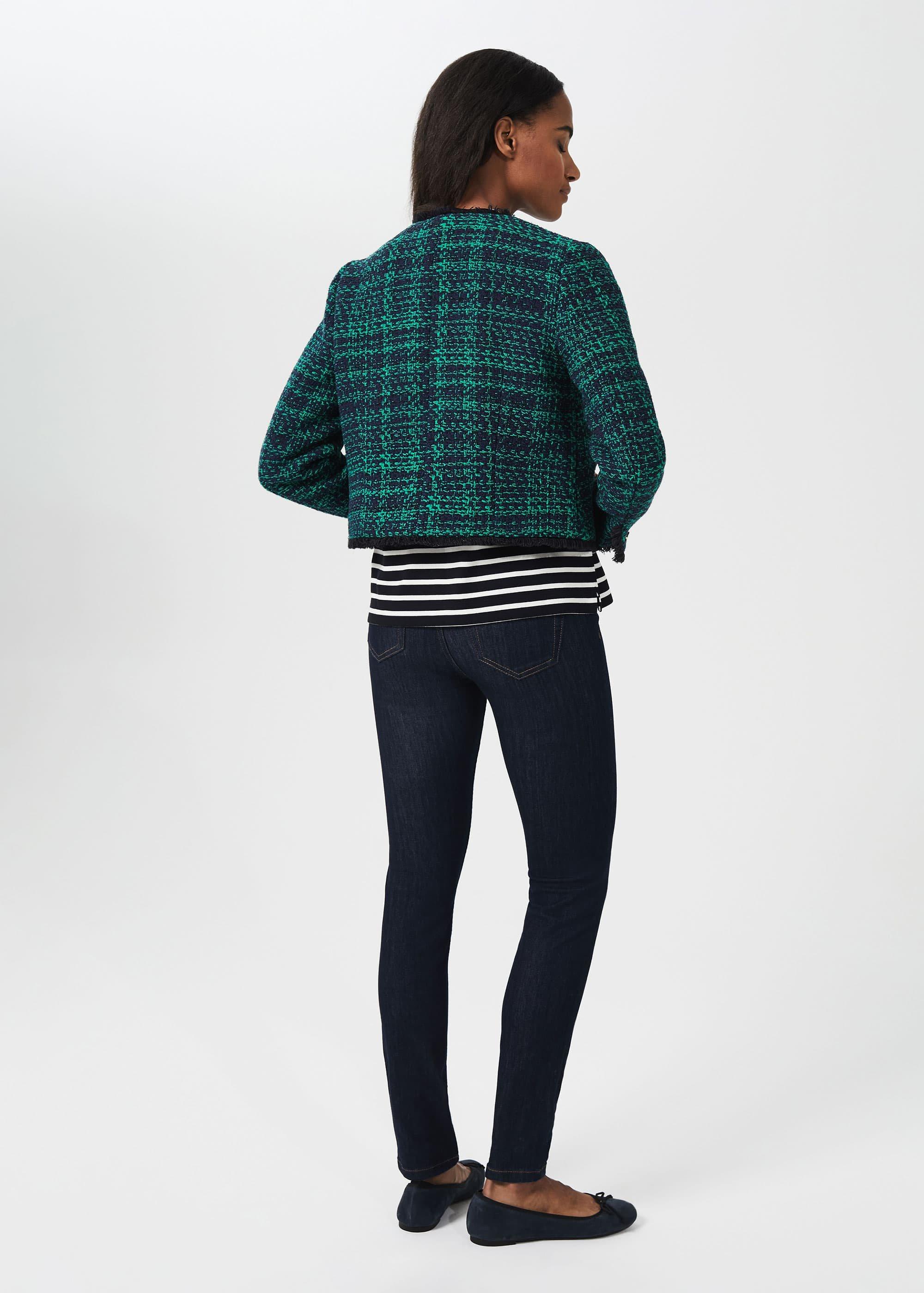 Rosa Tweed Jacket , Navy Apple Grn, hi-res