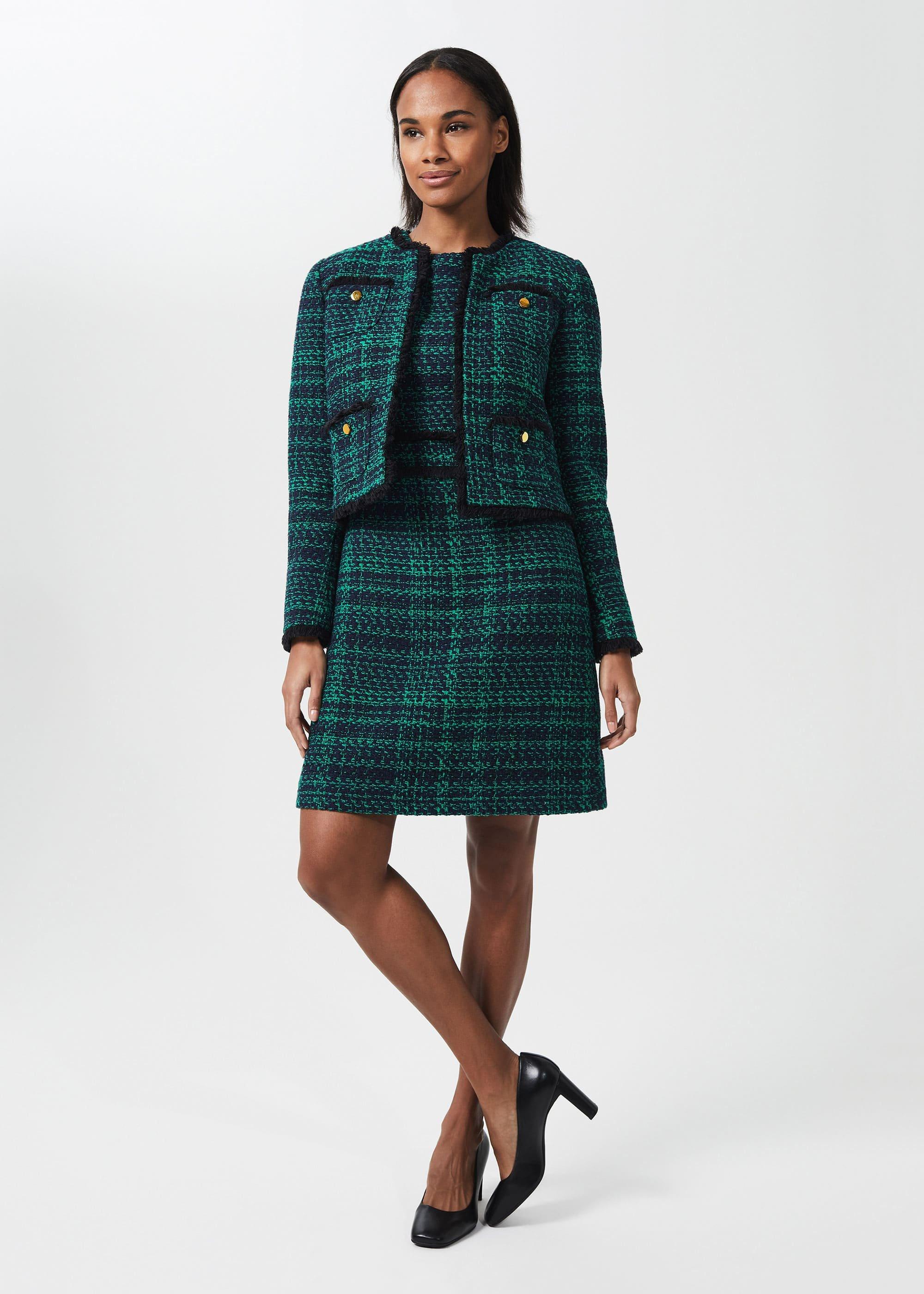 Rosa Tweed Jacket , Navy Apple Grn, hi-res