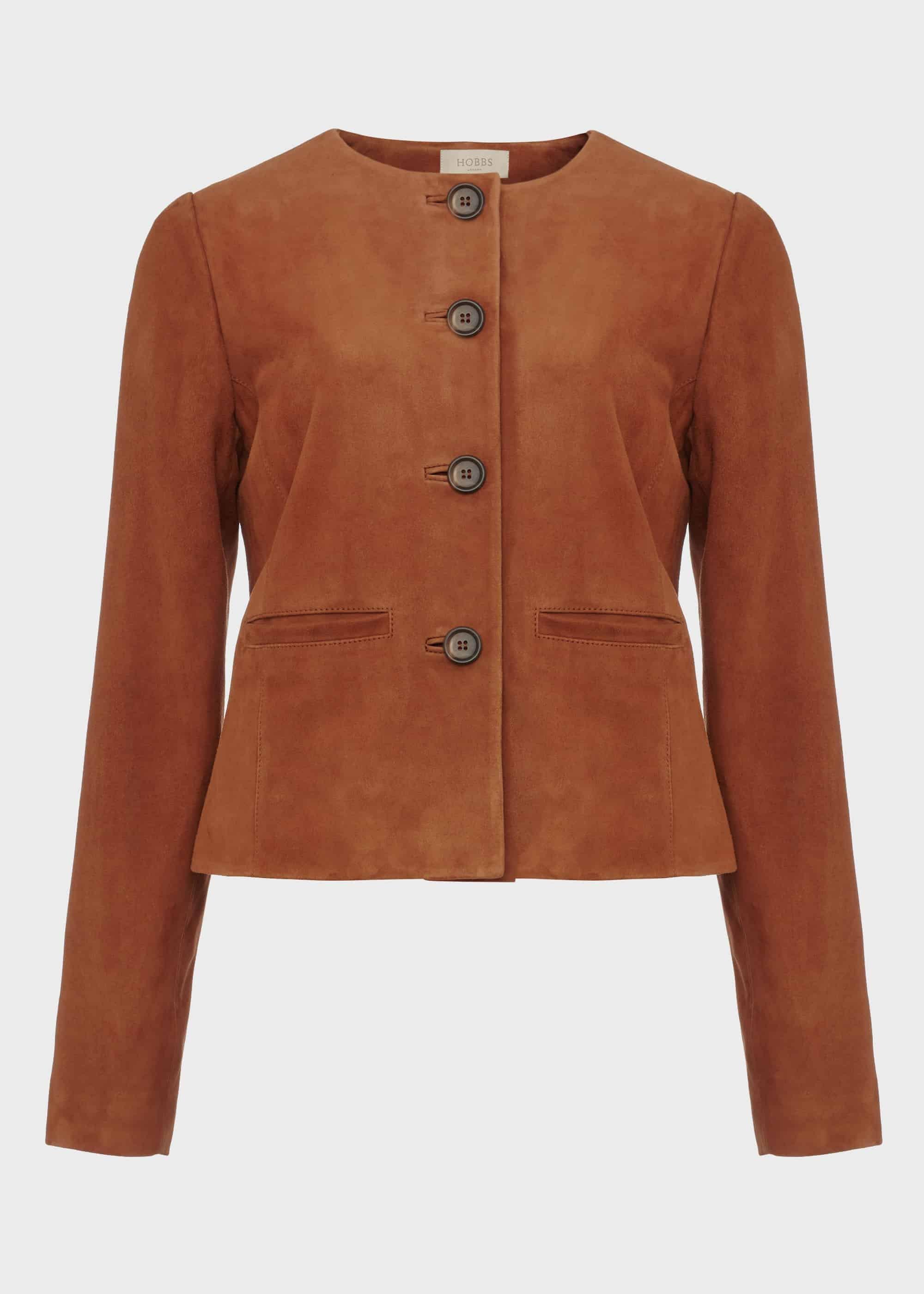 Mariette Suede Jacket, Toffee, hi-res