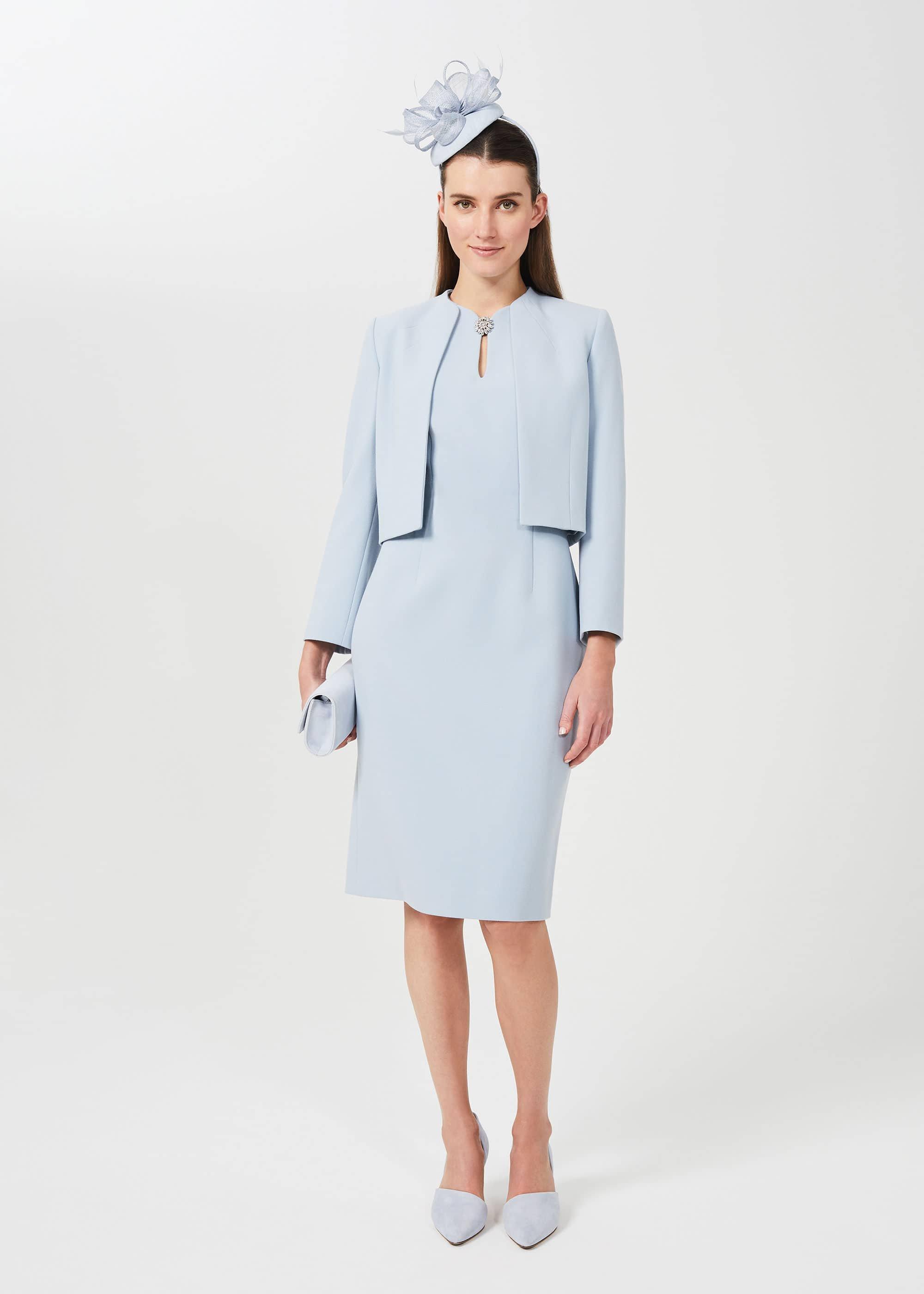 Ana Crepe Jacket, Celeste Blue, hi-res