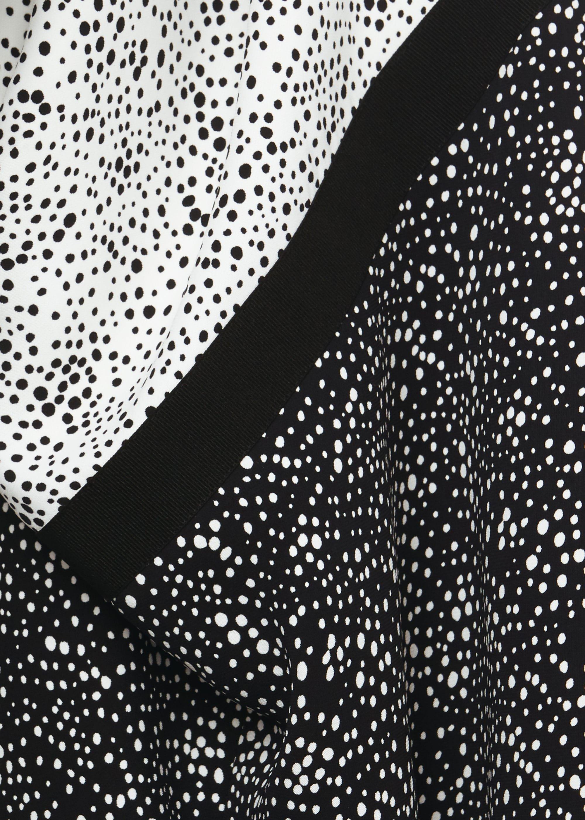 Caroline Crepe Spot Dress, Ivory Black, hi-res