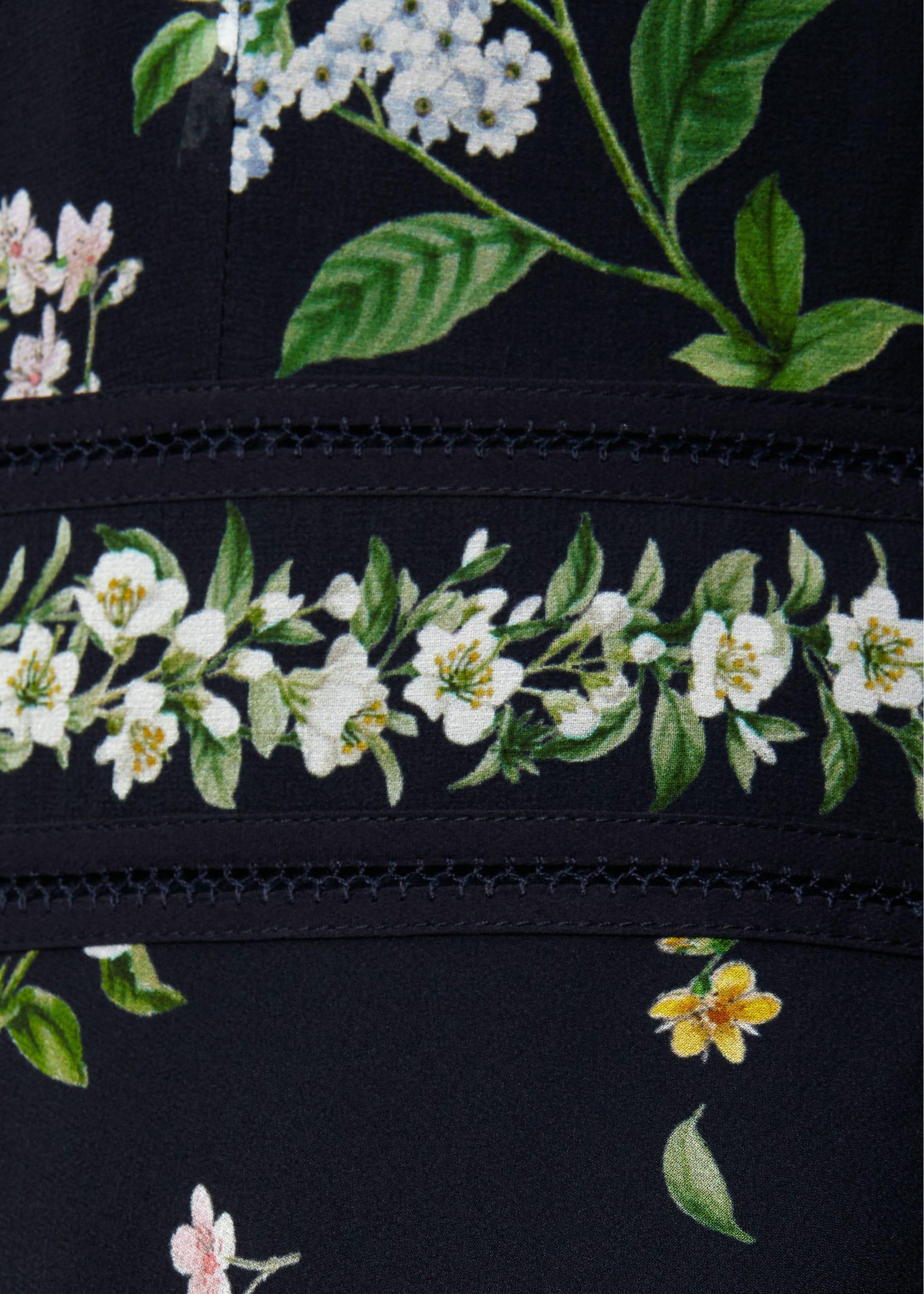 Skye Silk Floral Printed Dress, Navy Multi, hi-res