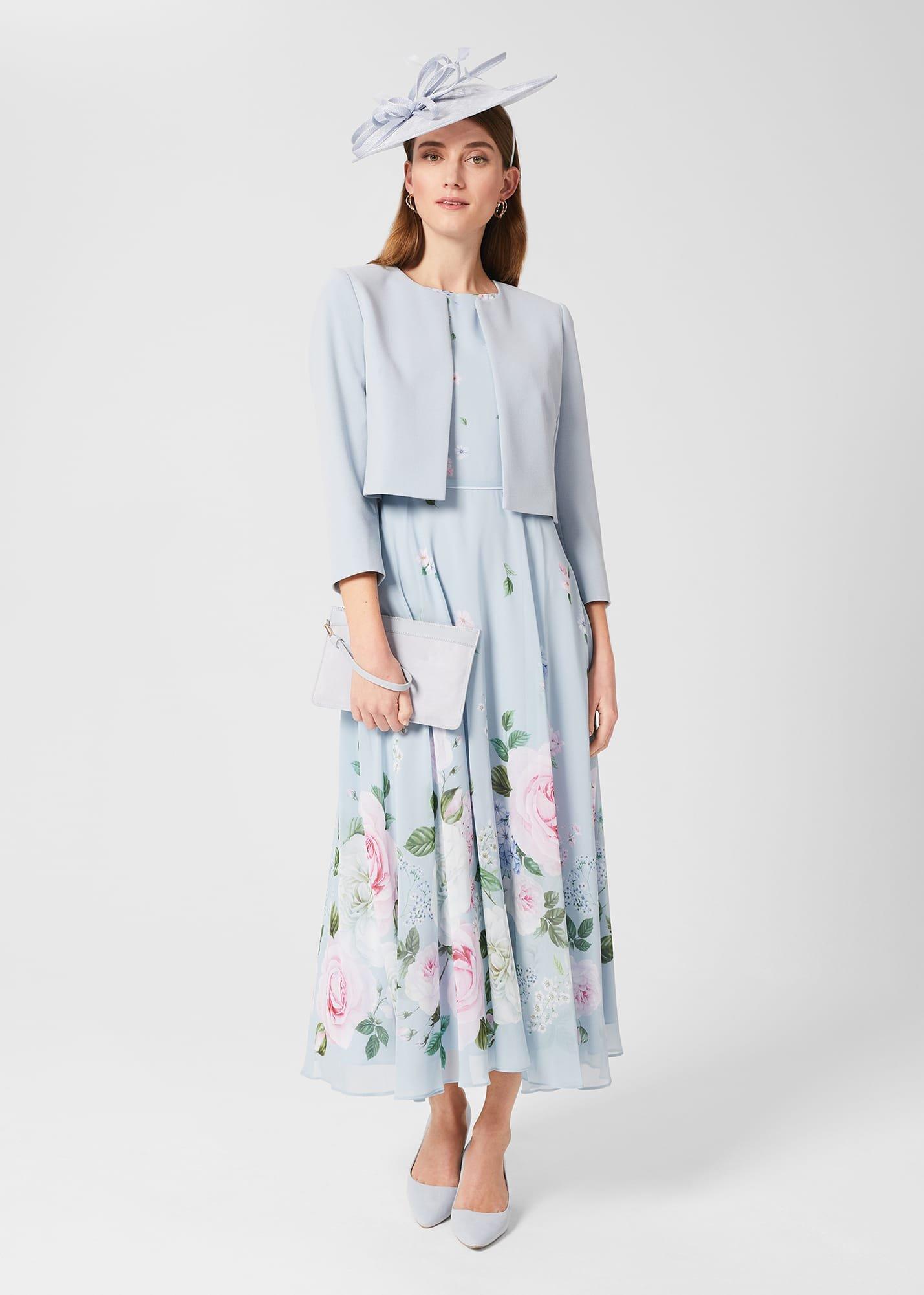 Carly Floral Midi Dress, Blue Multi, hi-res