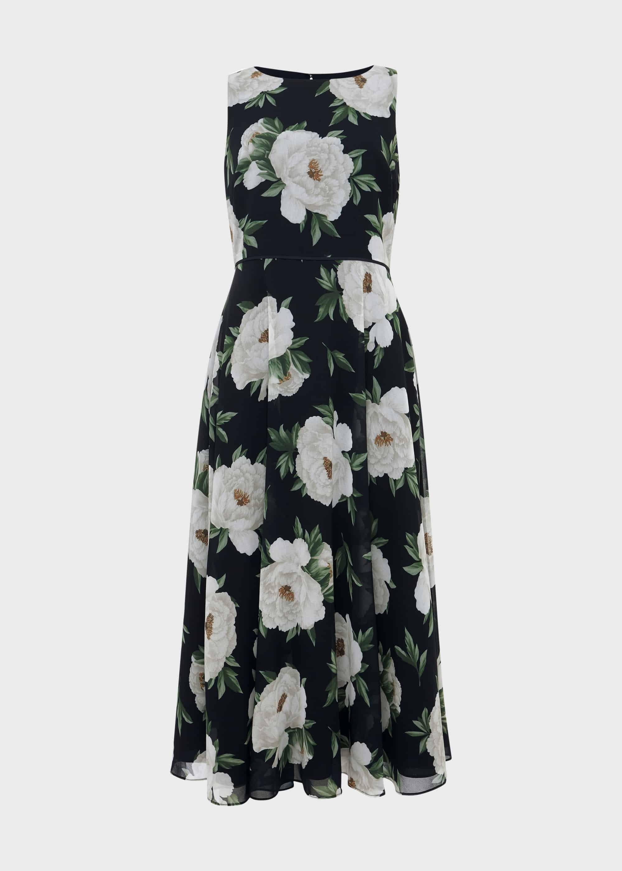 Carly Floral Dress, Navy Ivory, hi-res