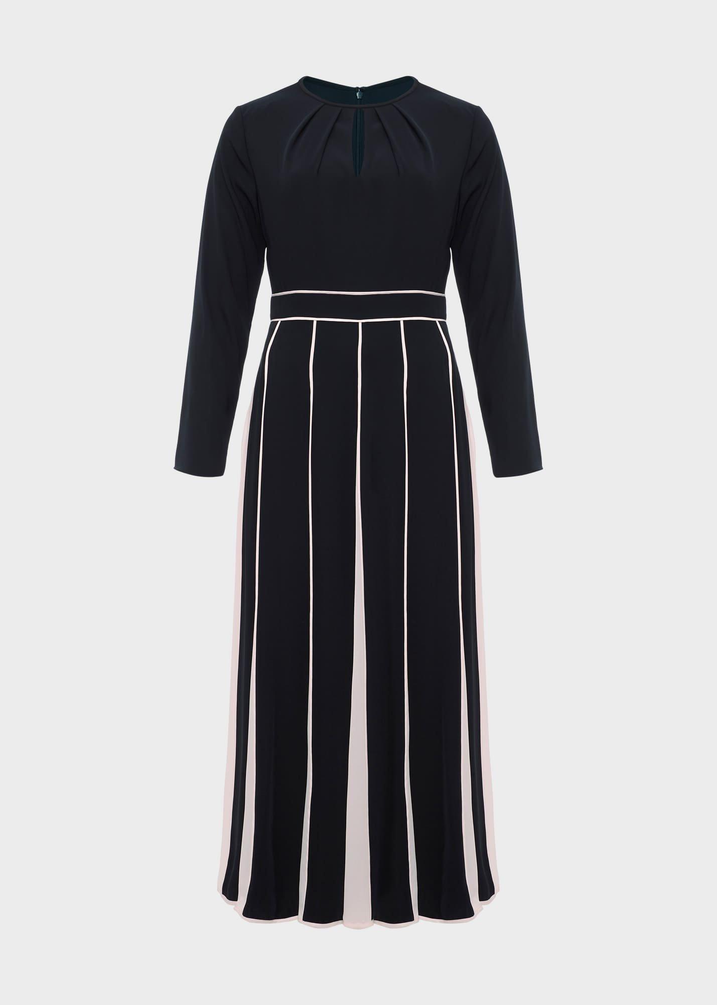 Arielle Fit And Flare Midi Dress, Navy Pink, hi-res