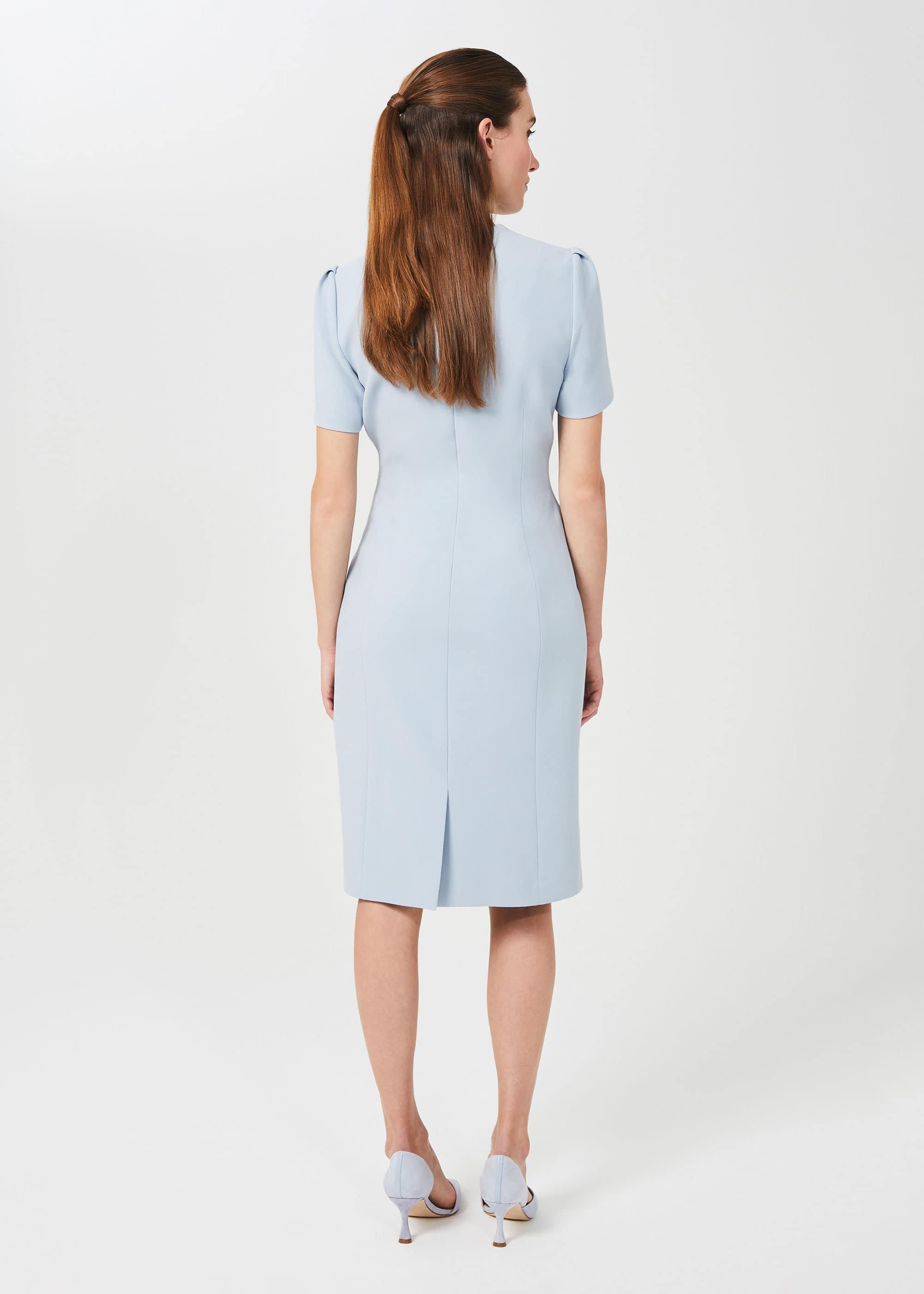 Ana Crepe Shift Dress, Celeste Blue, hi-res