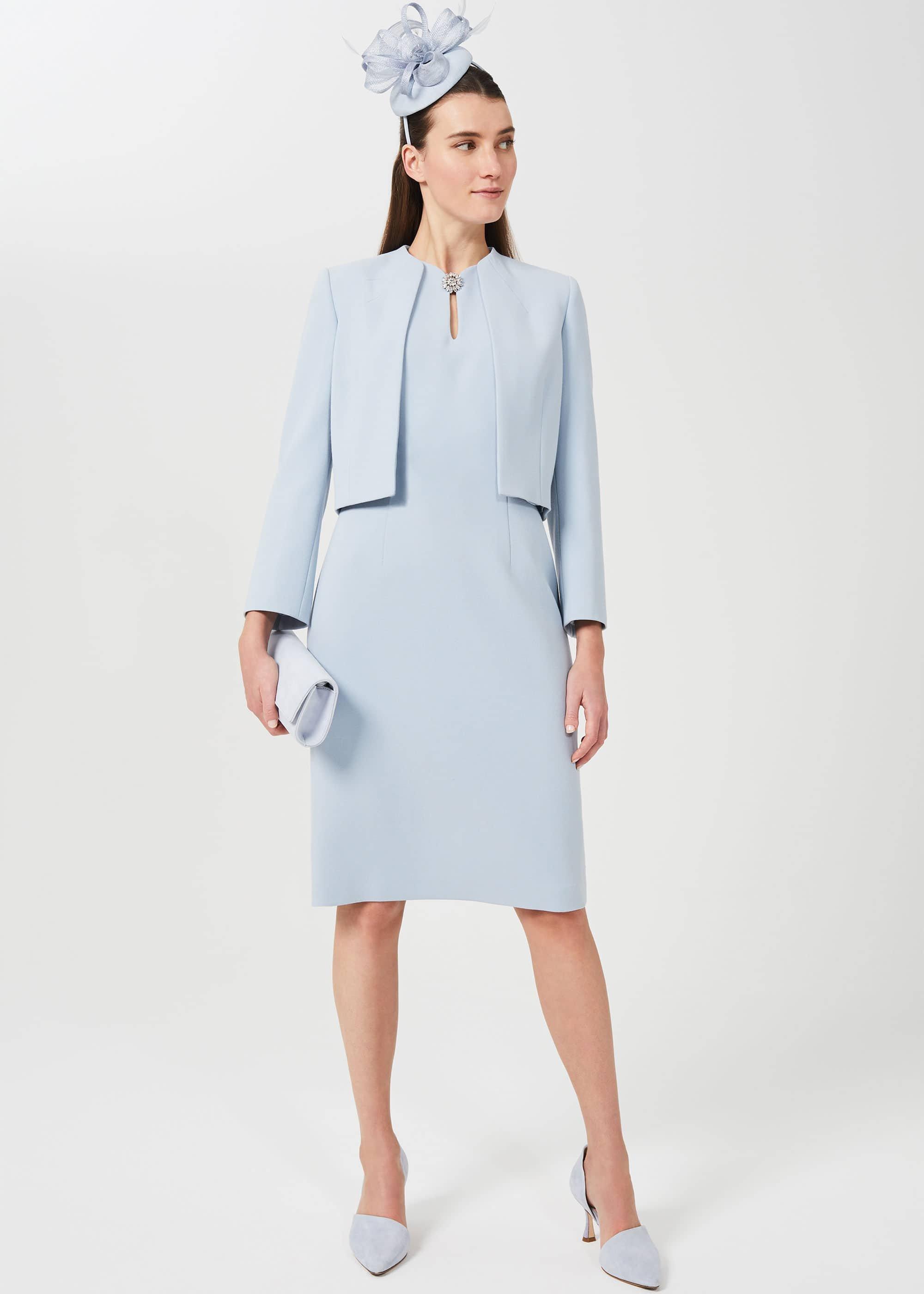 Ana Crepe Shift Dress, Celeste Blue, hi-res