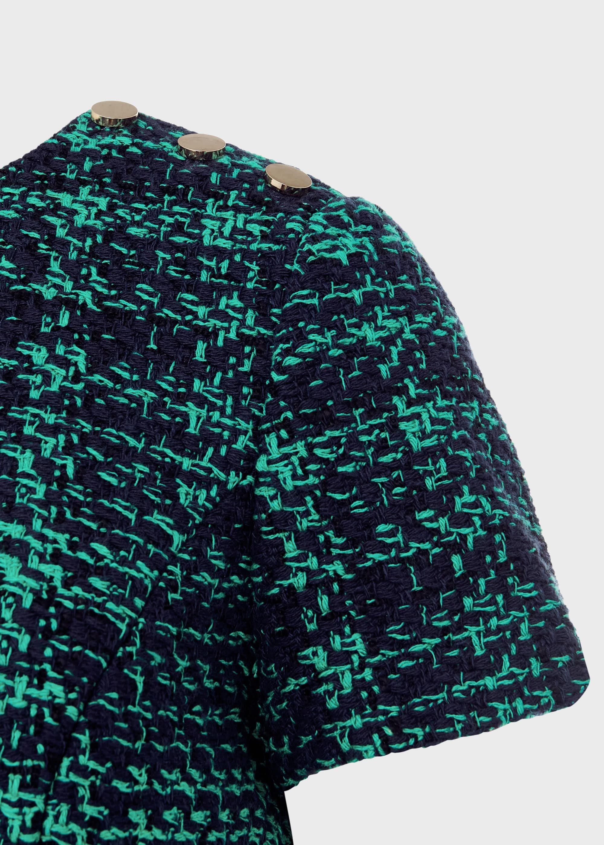 Rosa Tweed A Line Dress, Navy Apple Grn, hi-res