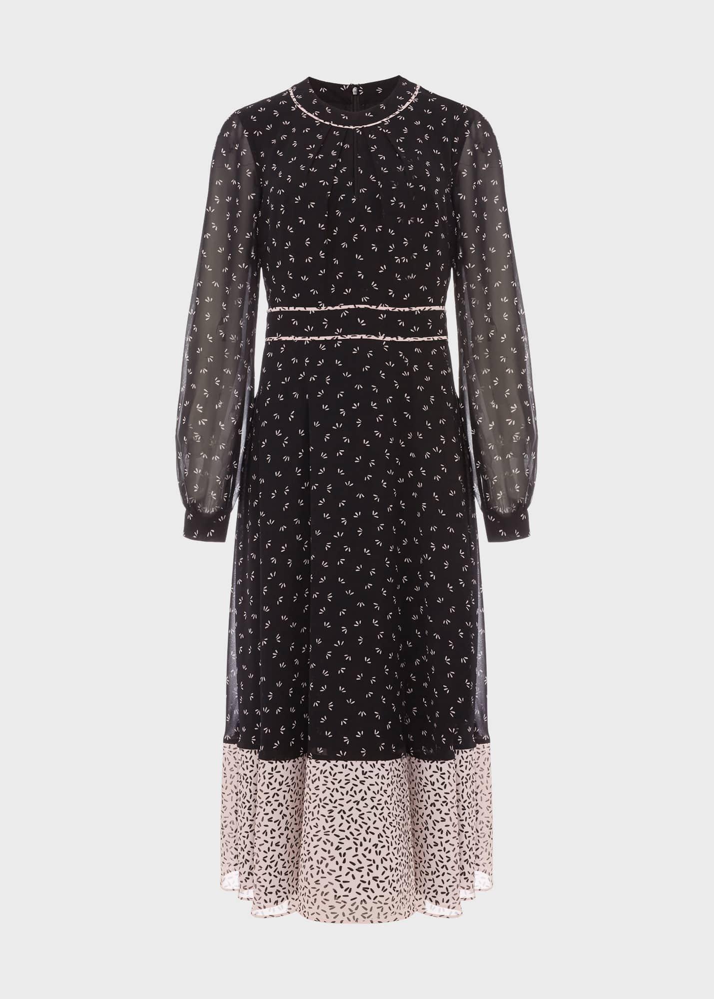 Heidi Printed Midi Dress, Black Pink, hi-res