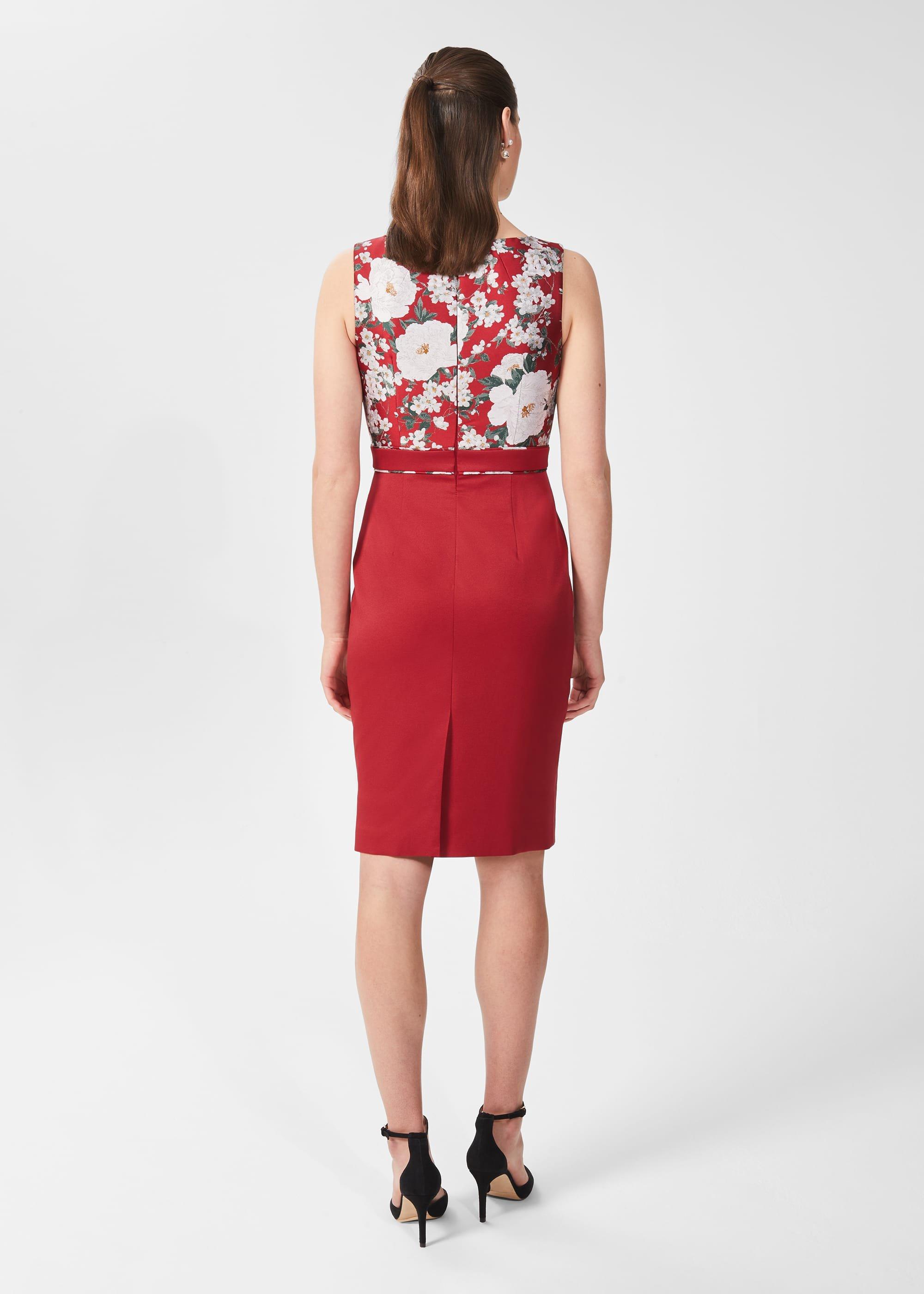 Dora Jacquard Shift Dress, Red Multi, hi-res
