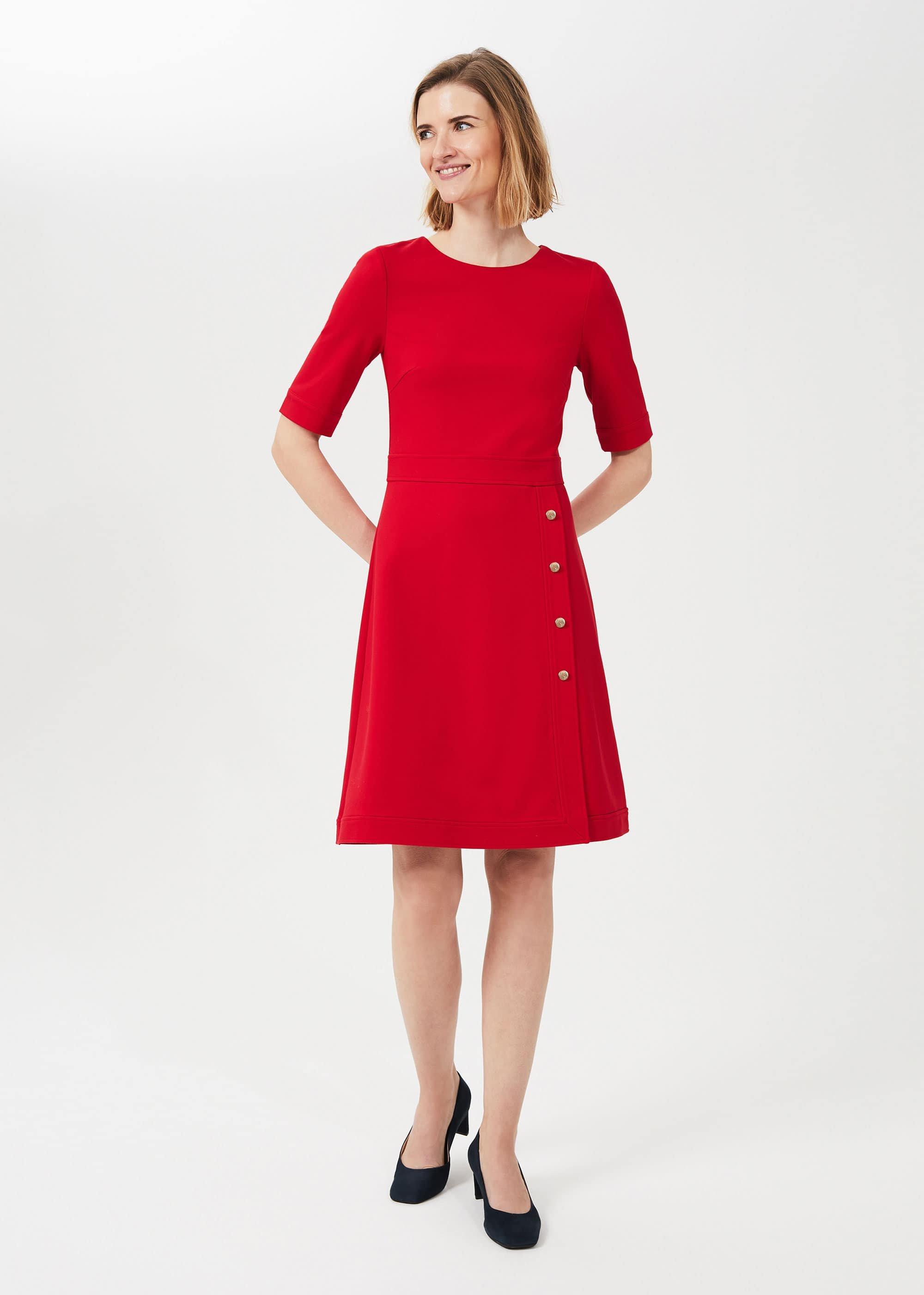 Petite Anela Jersey Dress, Flag Red, hi-res