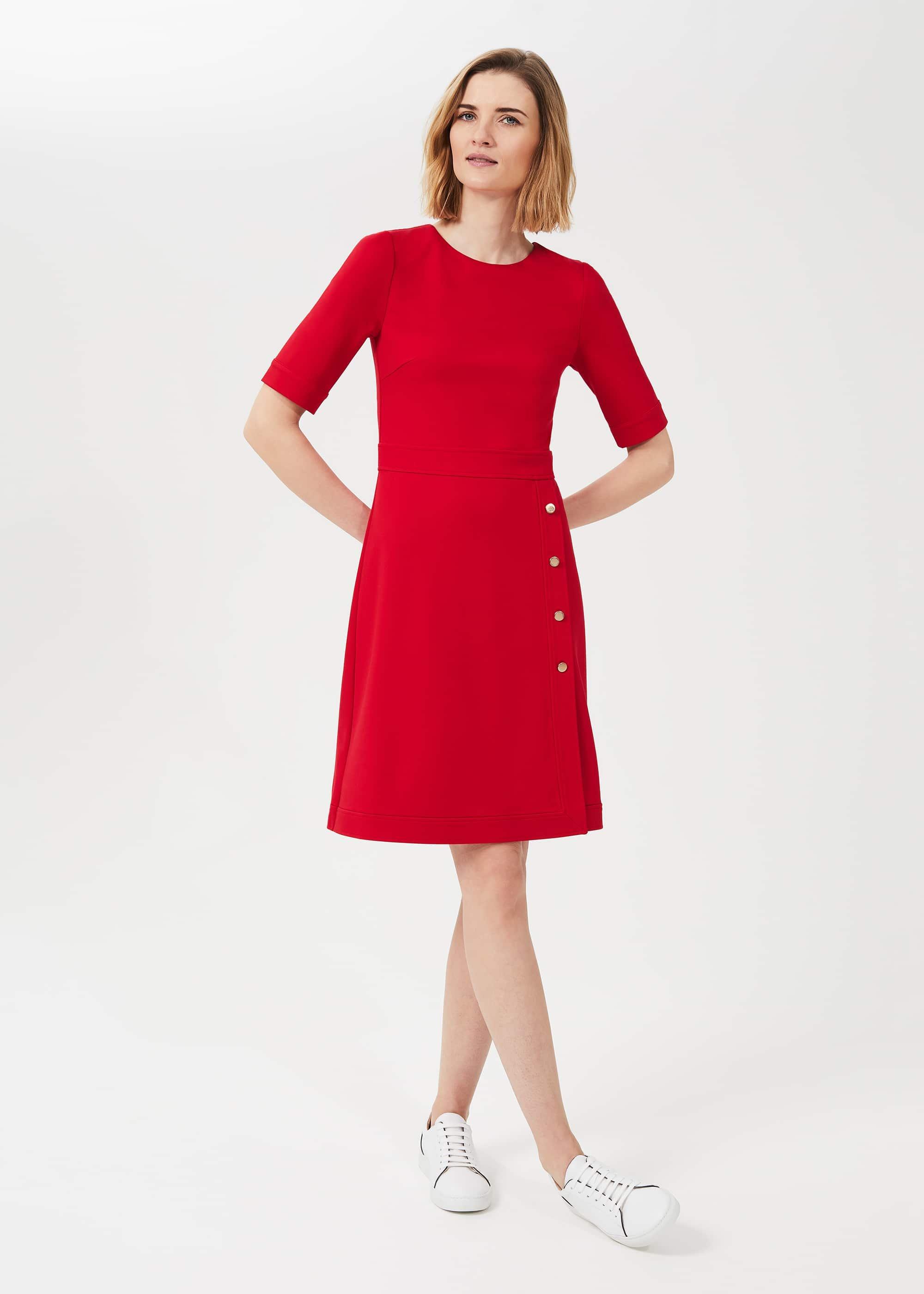 Petite Anela Jersey Dress, Flag Red, hi-res