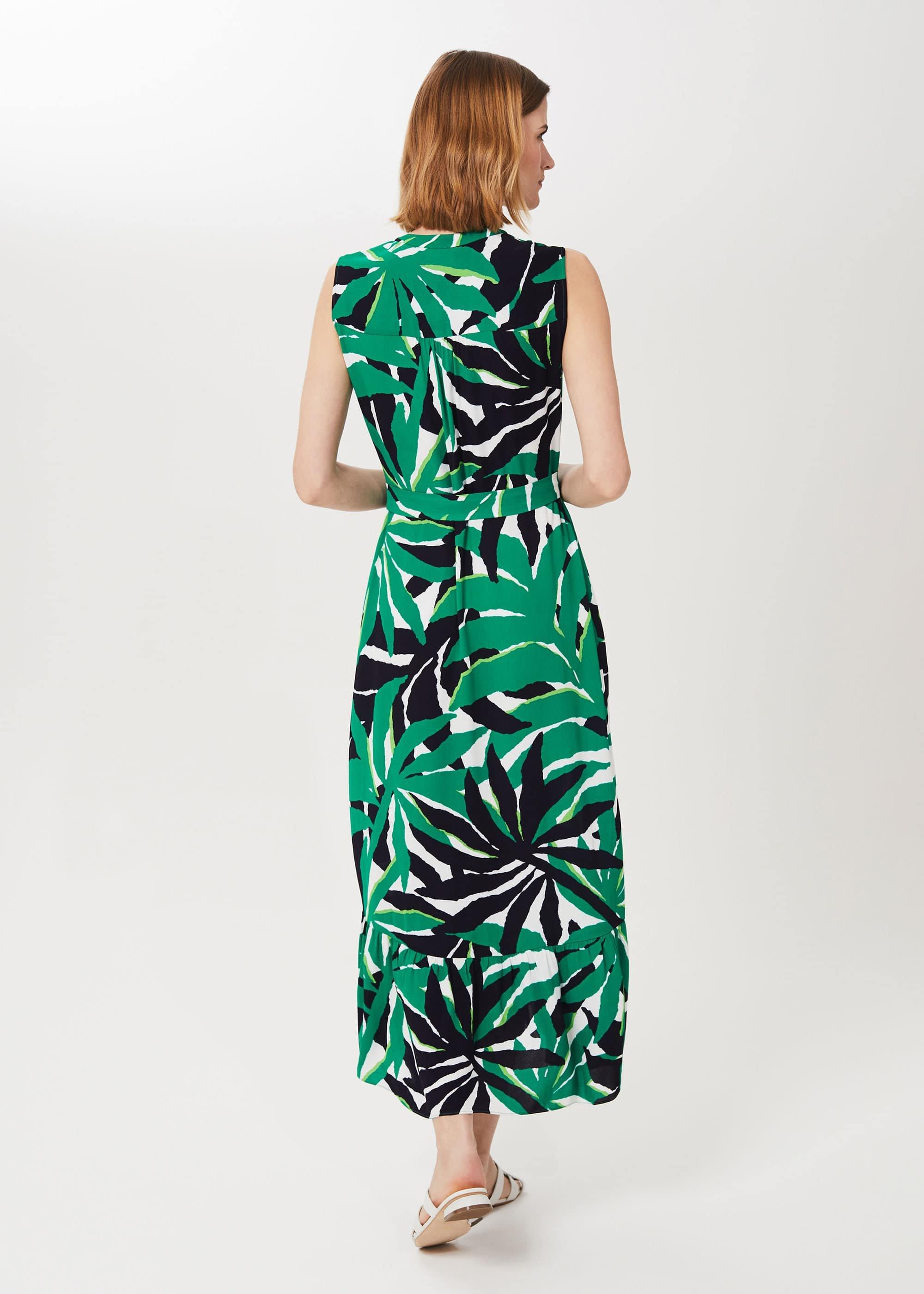 Laurenza Printed Midi Dress, Green Multi, hi-res