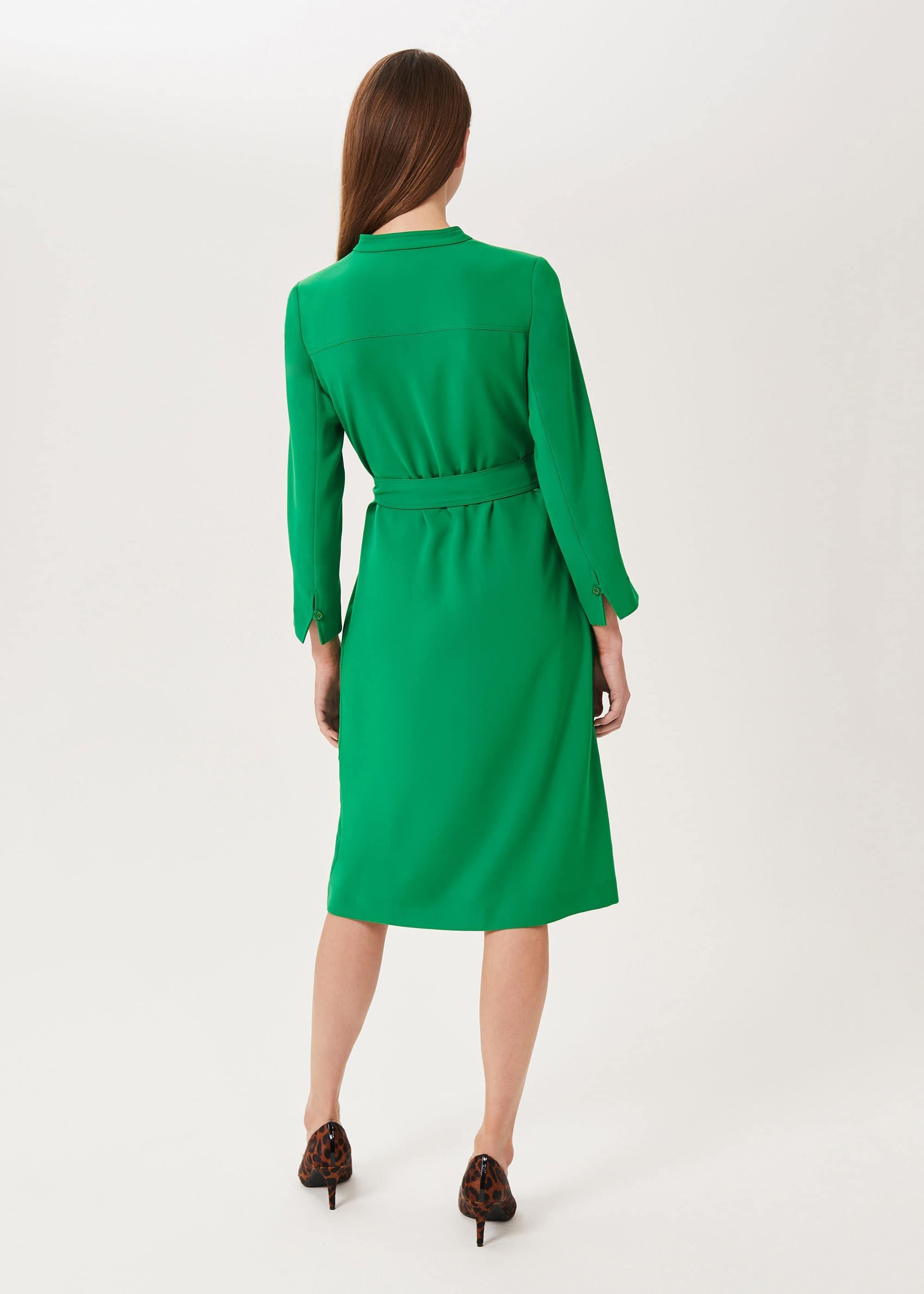 Clara Belted Dress, Apple Green, hi-res