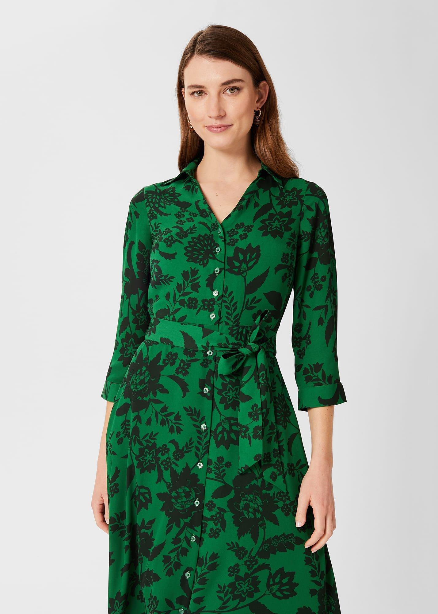 Dalia Floral Fit And Flare Dress, Apple Artichoke, hi-res