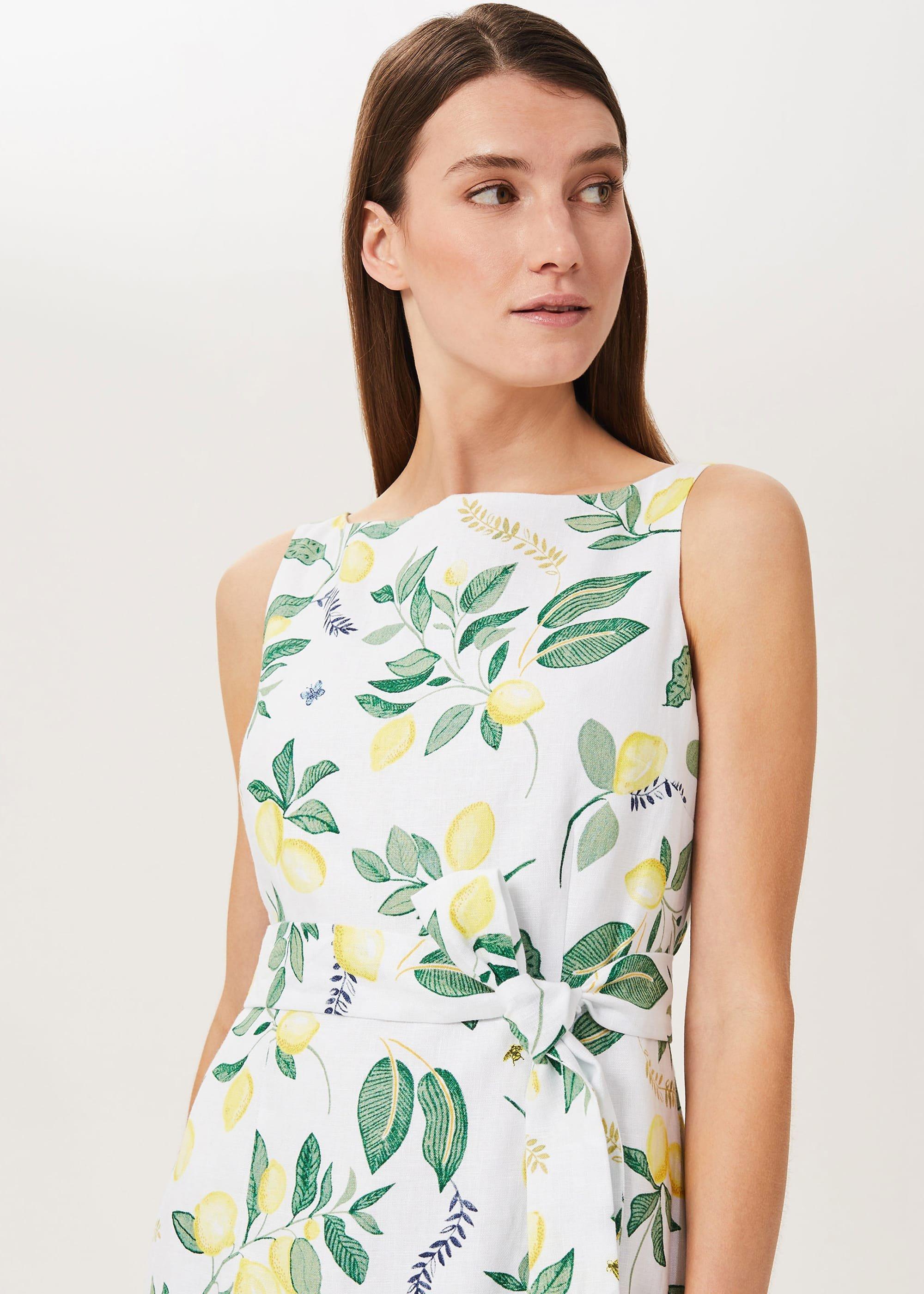 Jaci Linen Dress, White Multi, hi-res