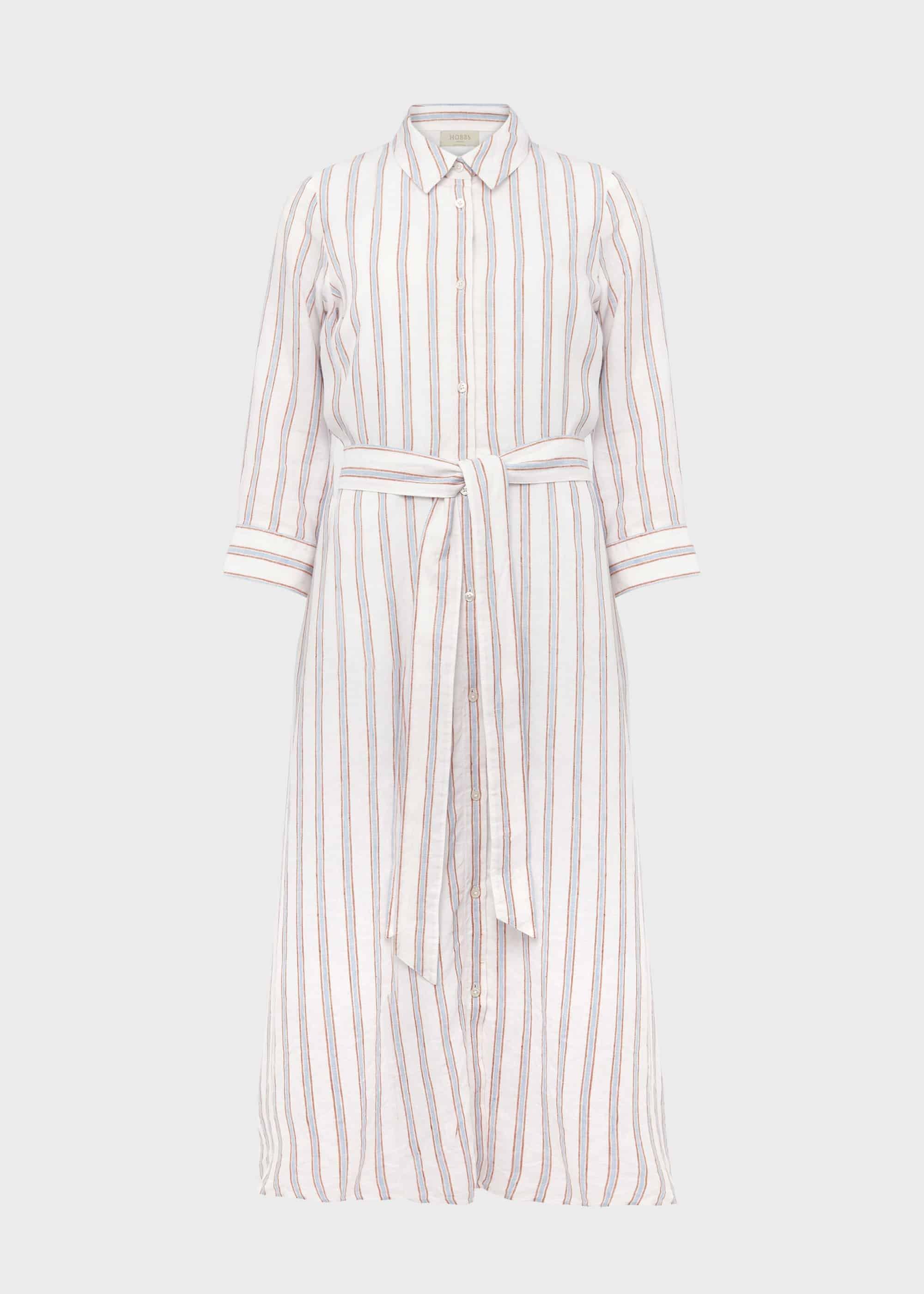 Ciara Linen Dress, Ivory Multi, hi-res