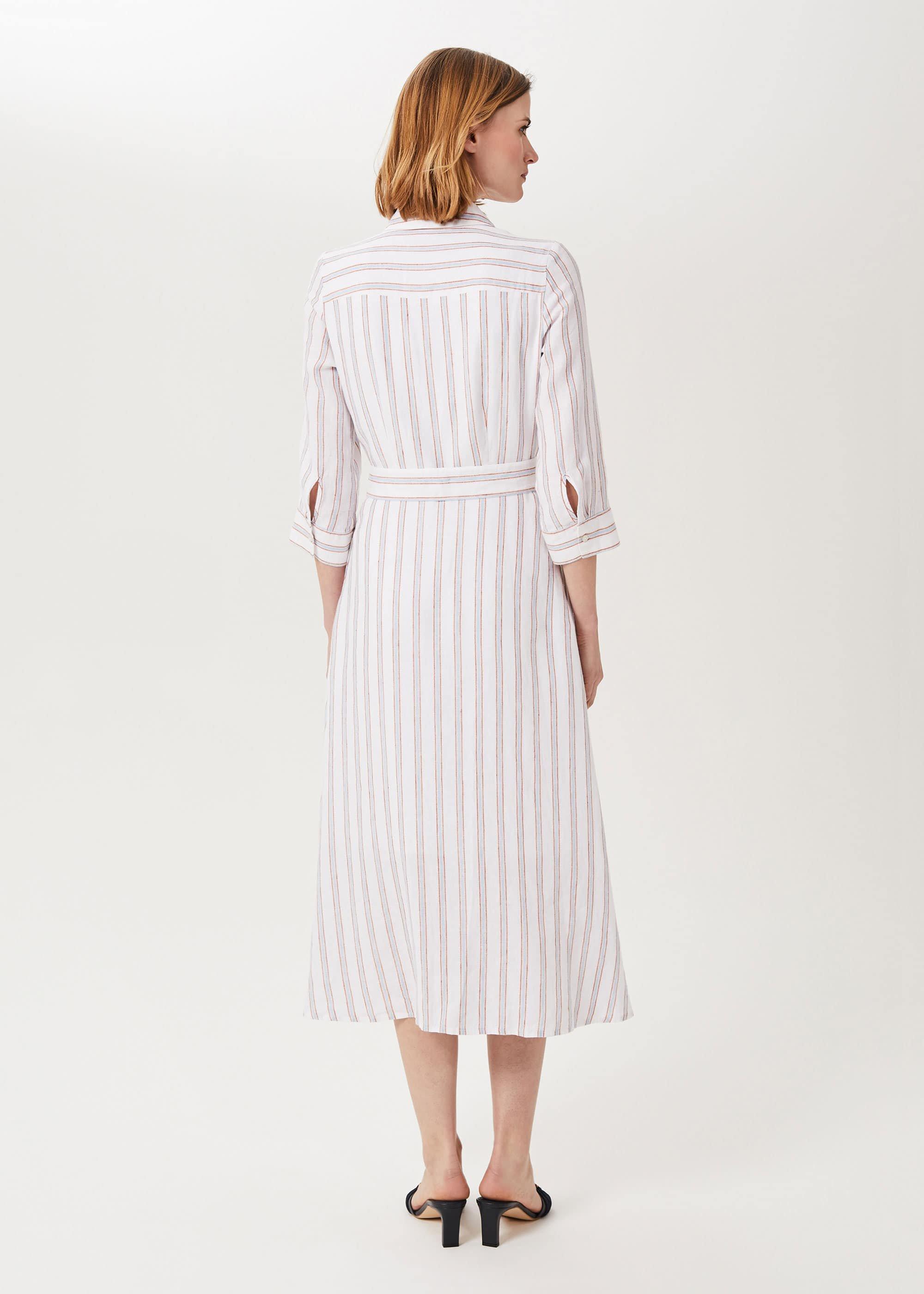 Ciara Linen Dress, Ivory Multi, hi-res