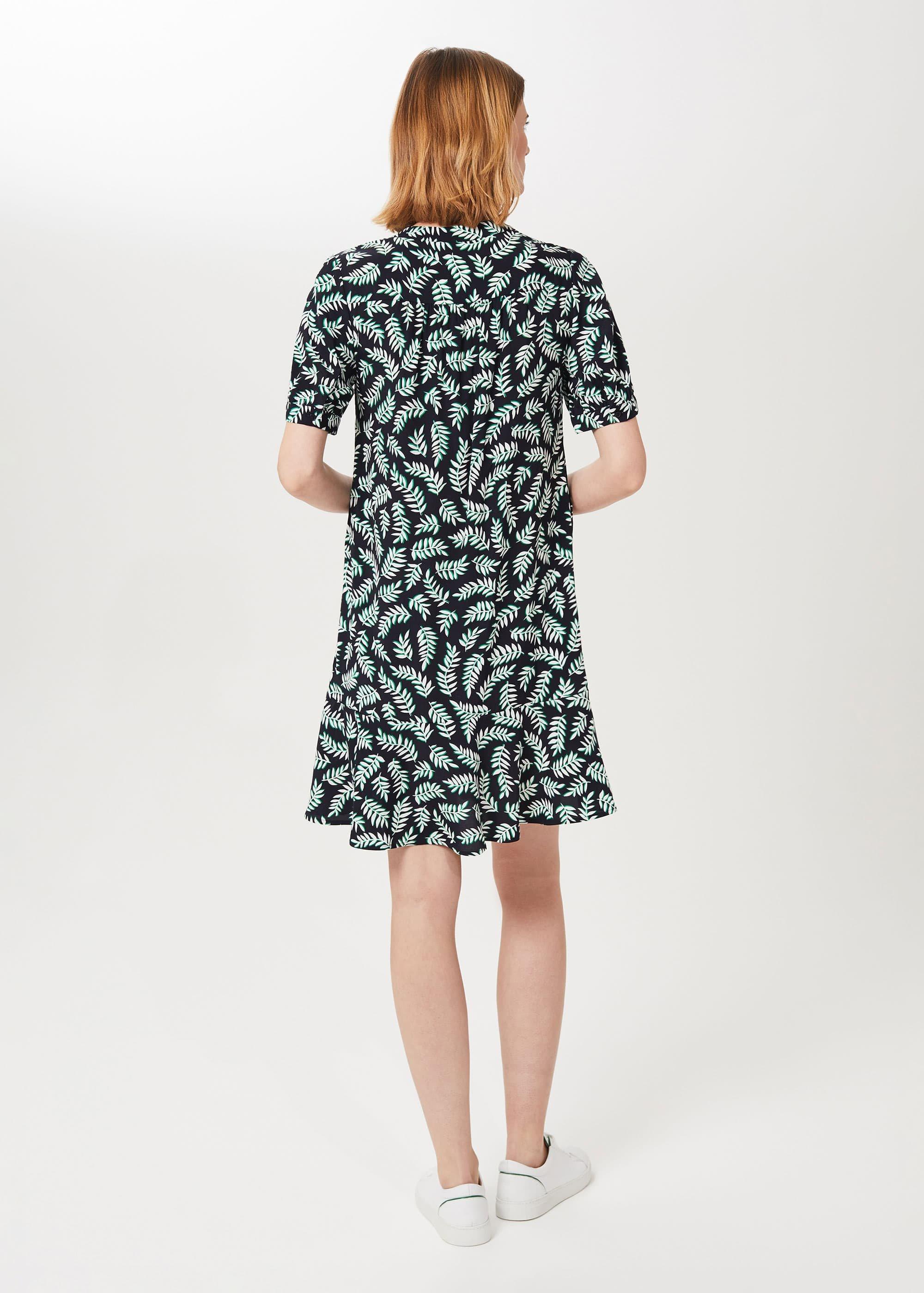Tabitha Printed Dress, Navy Green Ivry, hi-res