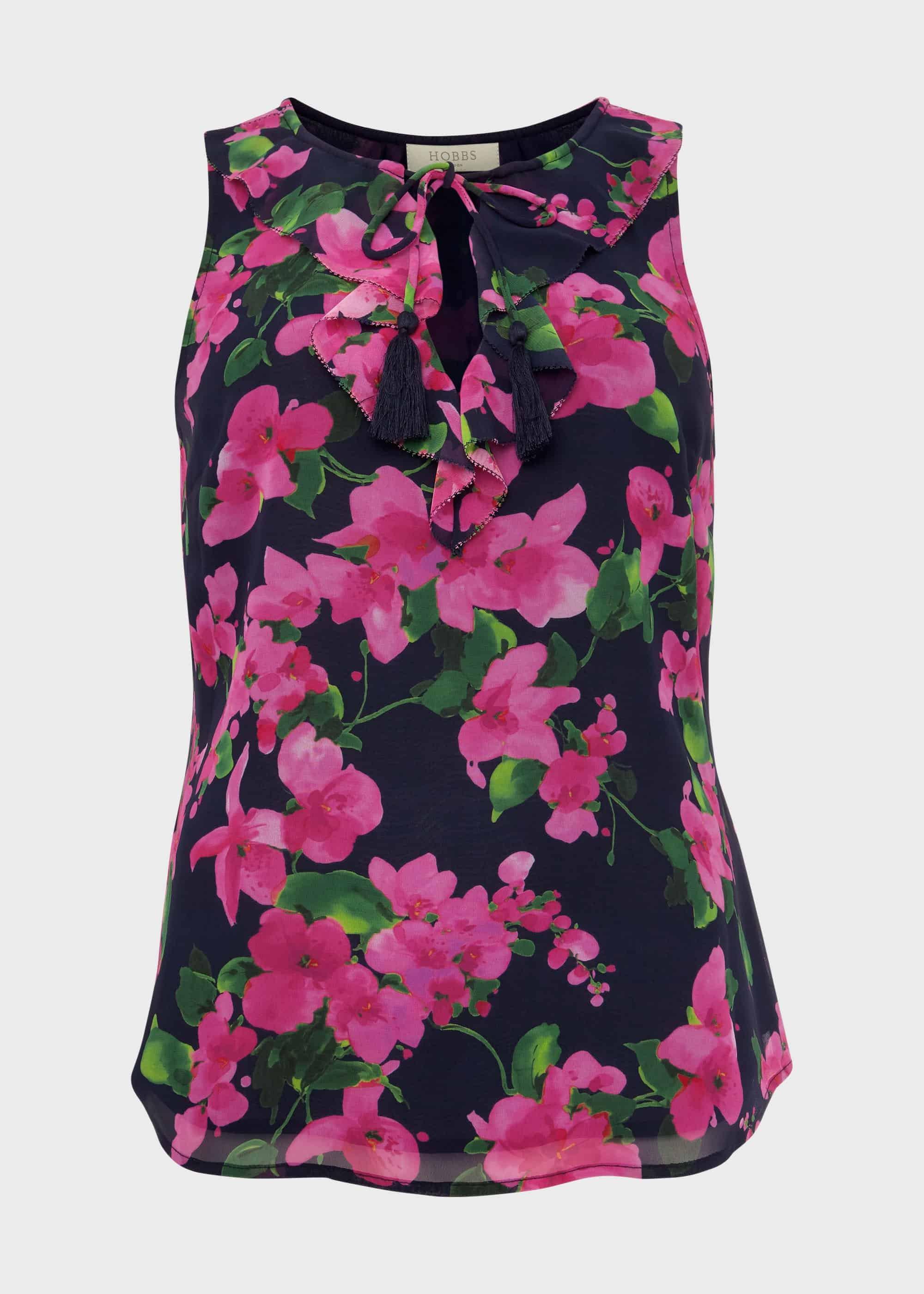 Darcey Floral Top, Navy Multi, hi-res
