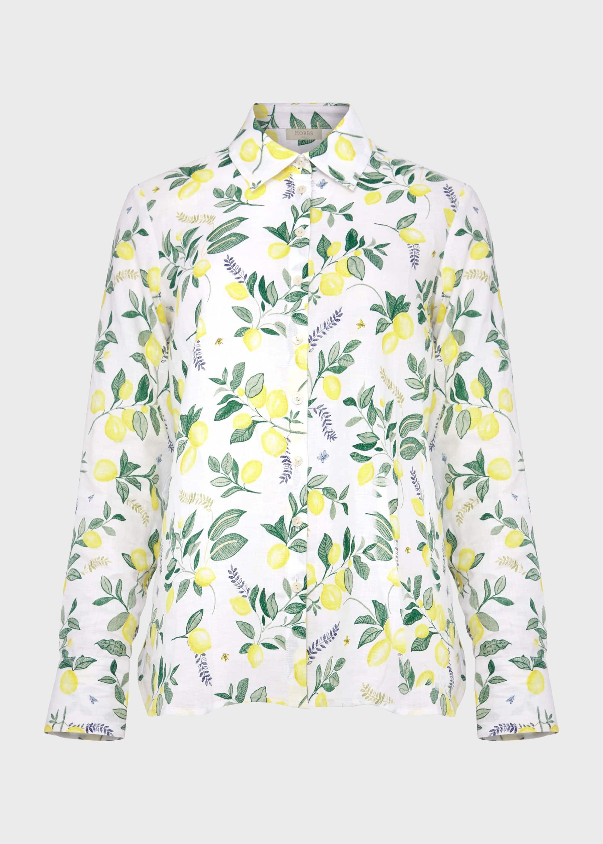 Livia Linen Shirt, White Multi, hi-res