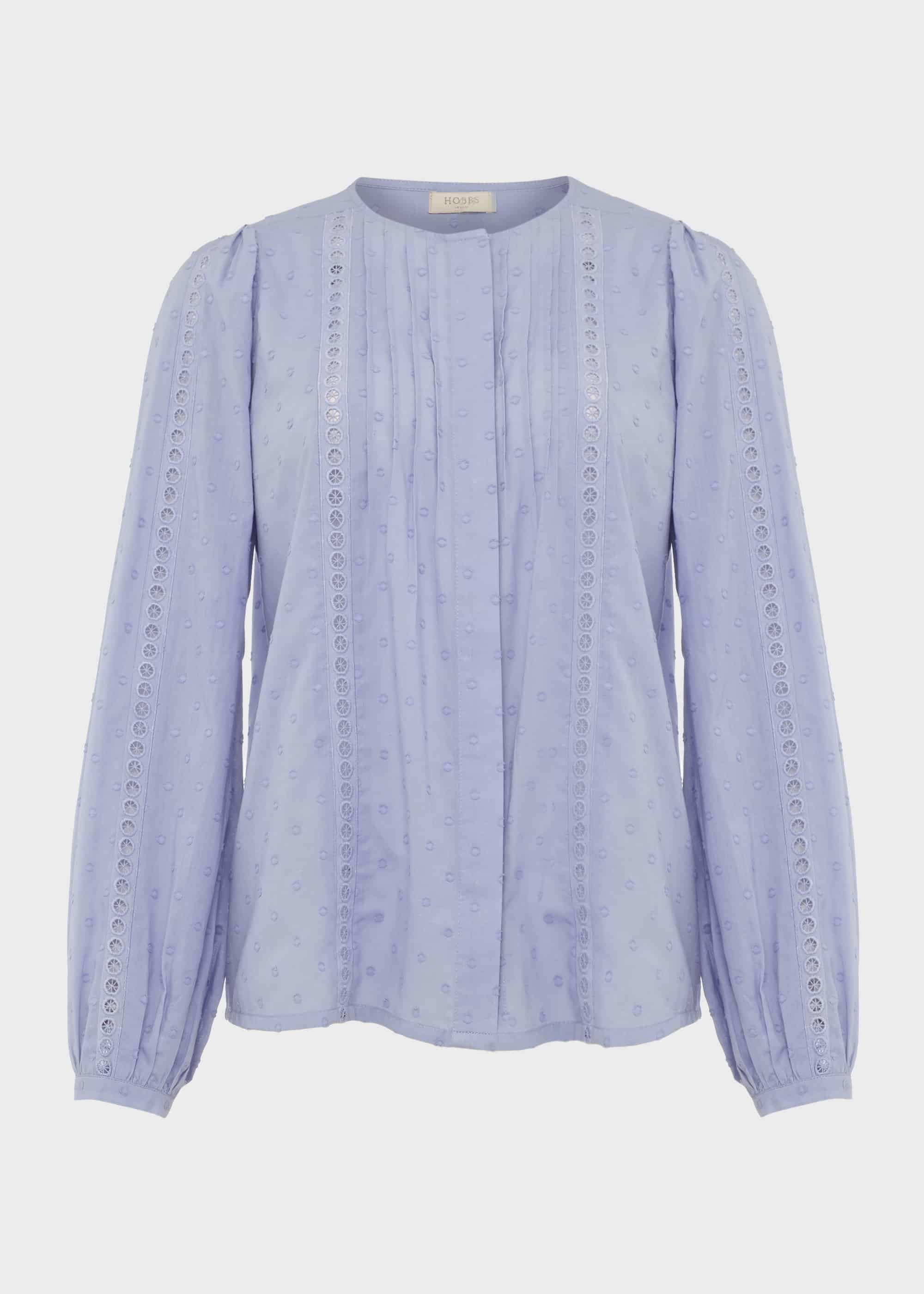 Joella Embroidered Top, Blue, hi-res
