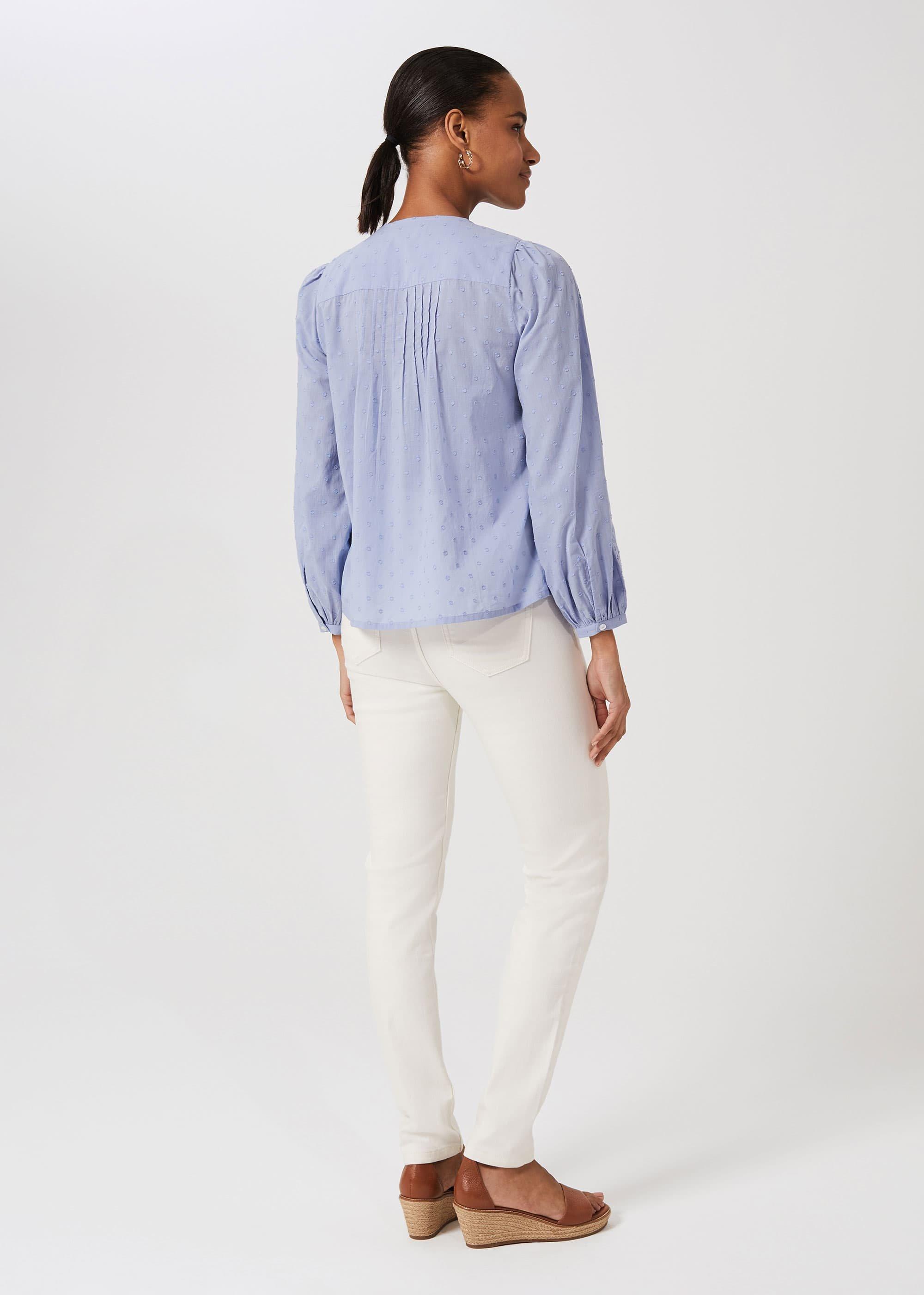 Joella Embroidered Top, Blue, hi-res