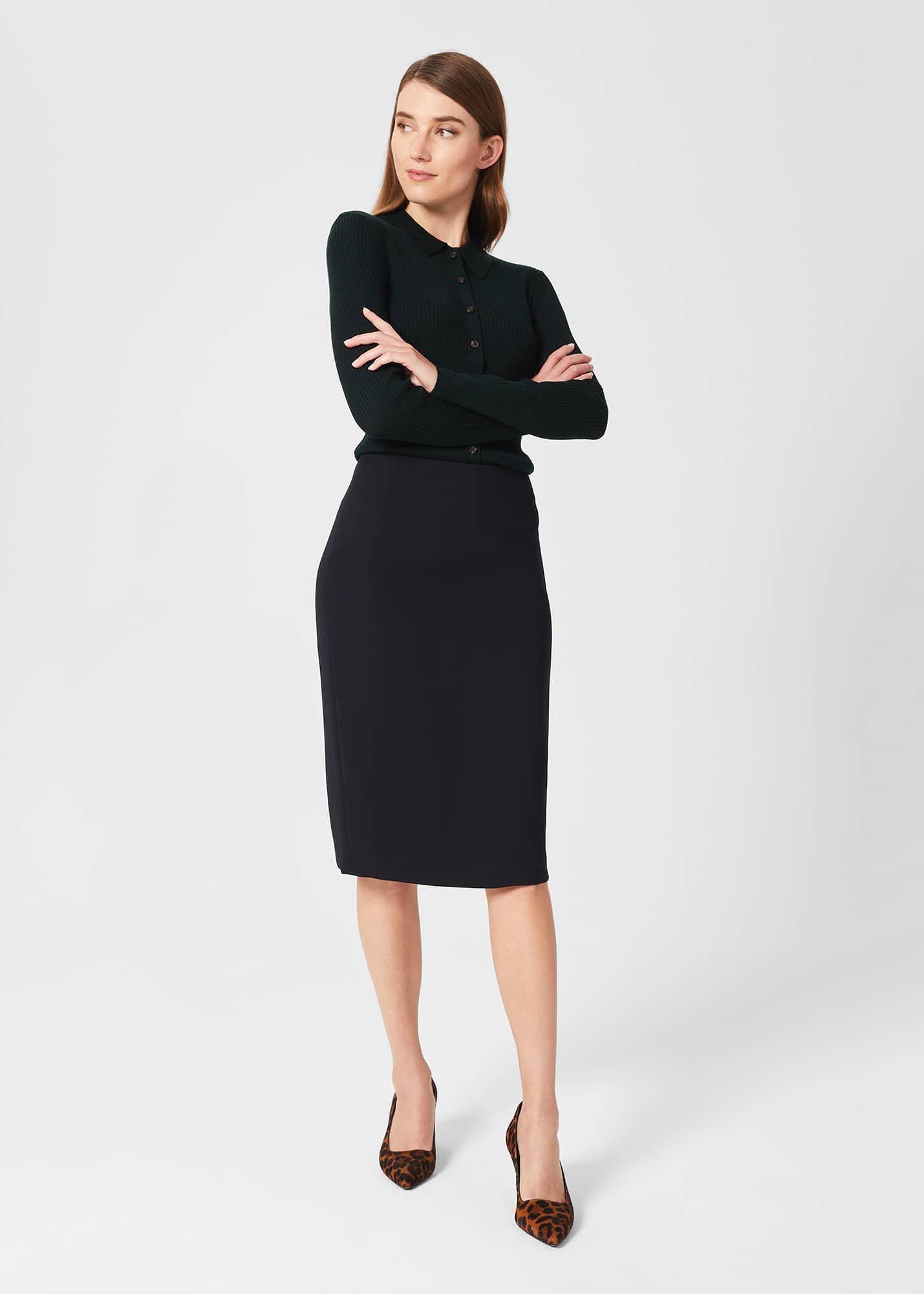 Abigail Pencil Skirt , Navy, hi-res