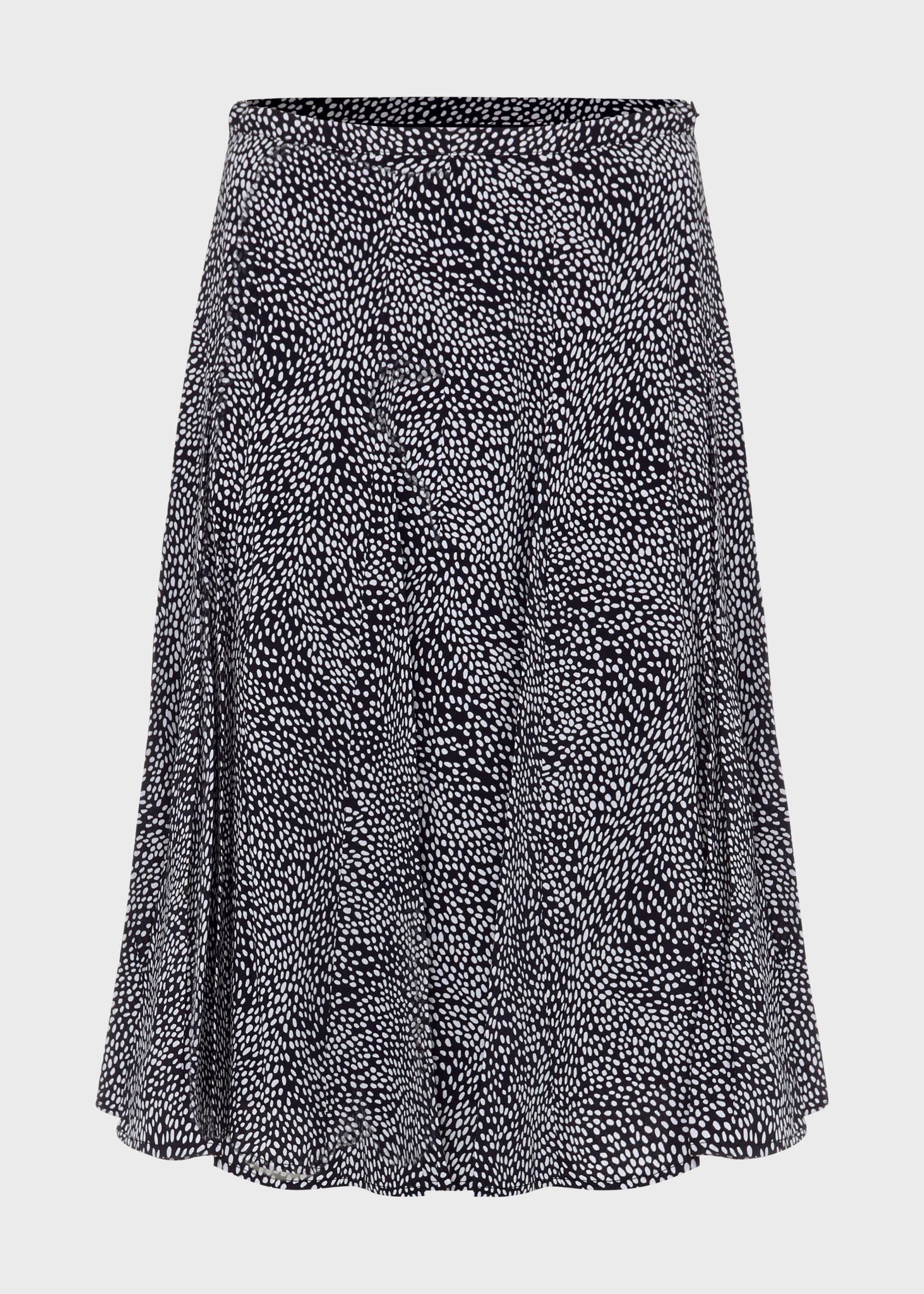 Inez Printed Skirt, Navy Ivory, hi-res