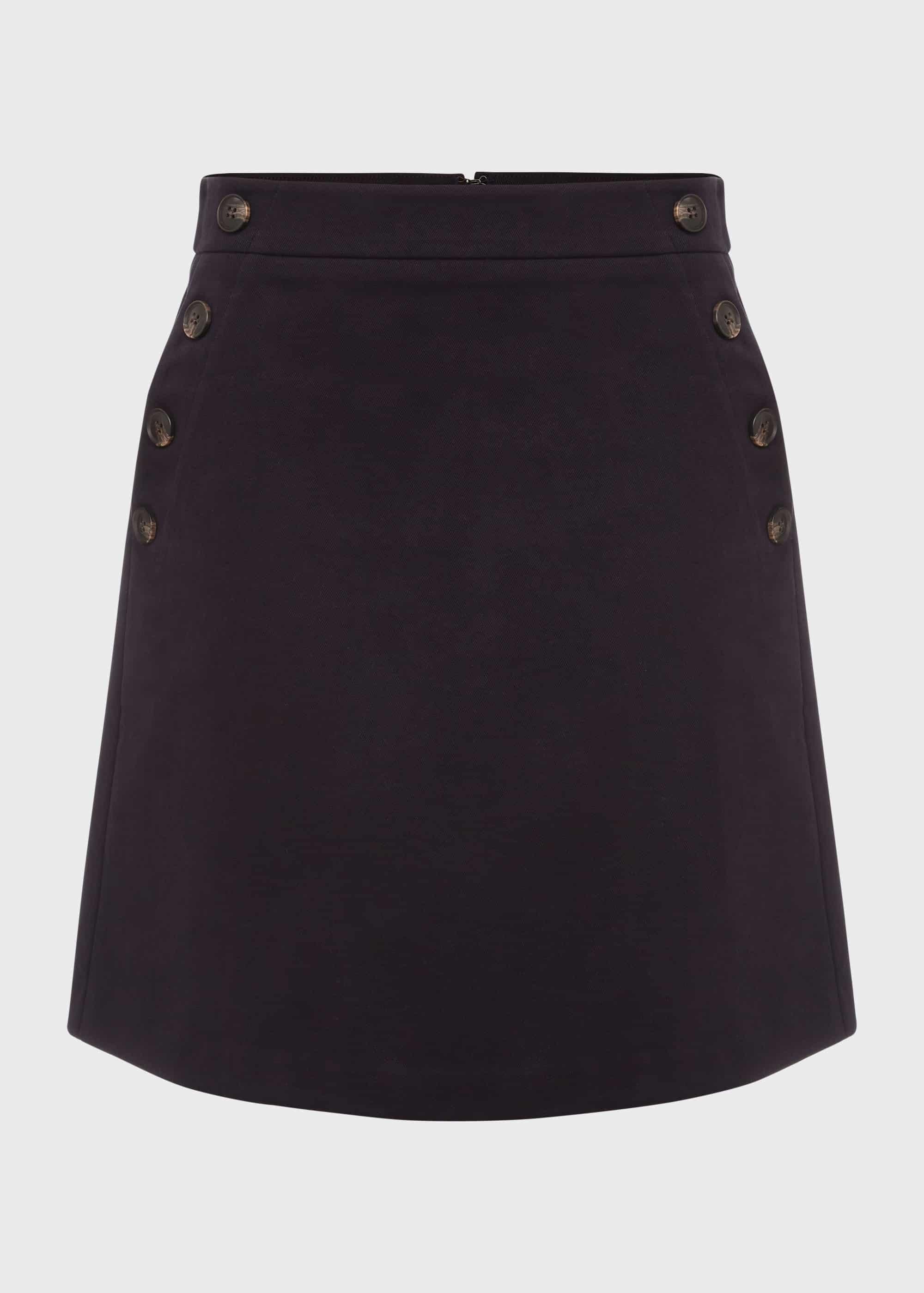 Jordan Cotton Blend A Line Skirt, Navy, hi-res