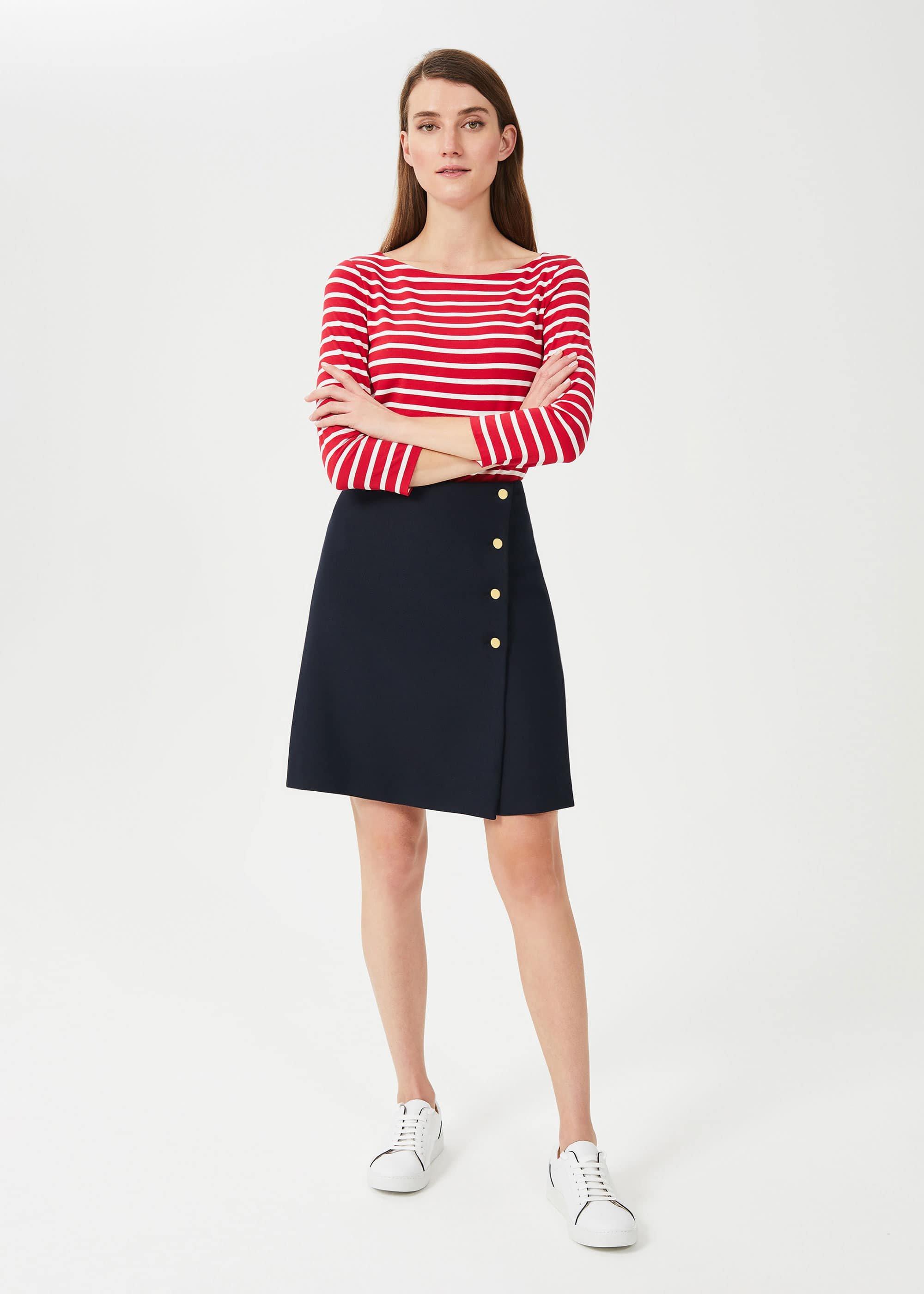 Aurielia A Line Skirt, Navy, hi-res